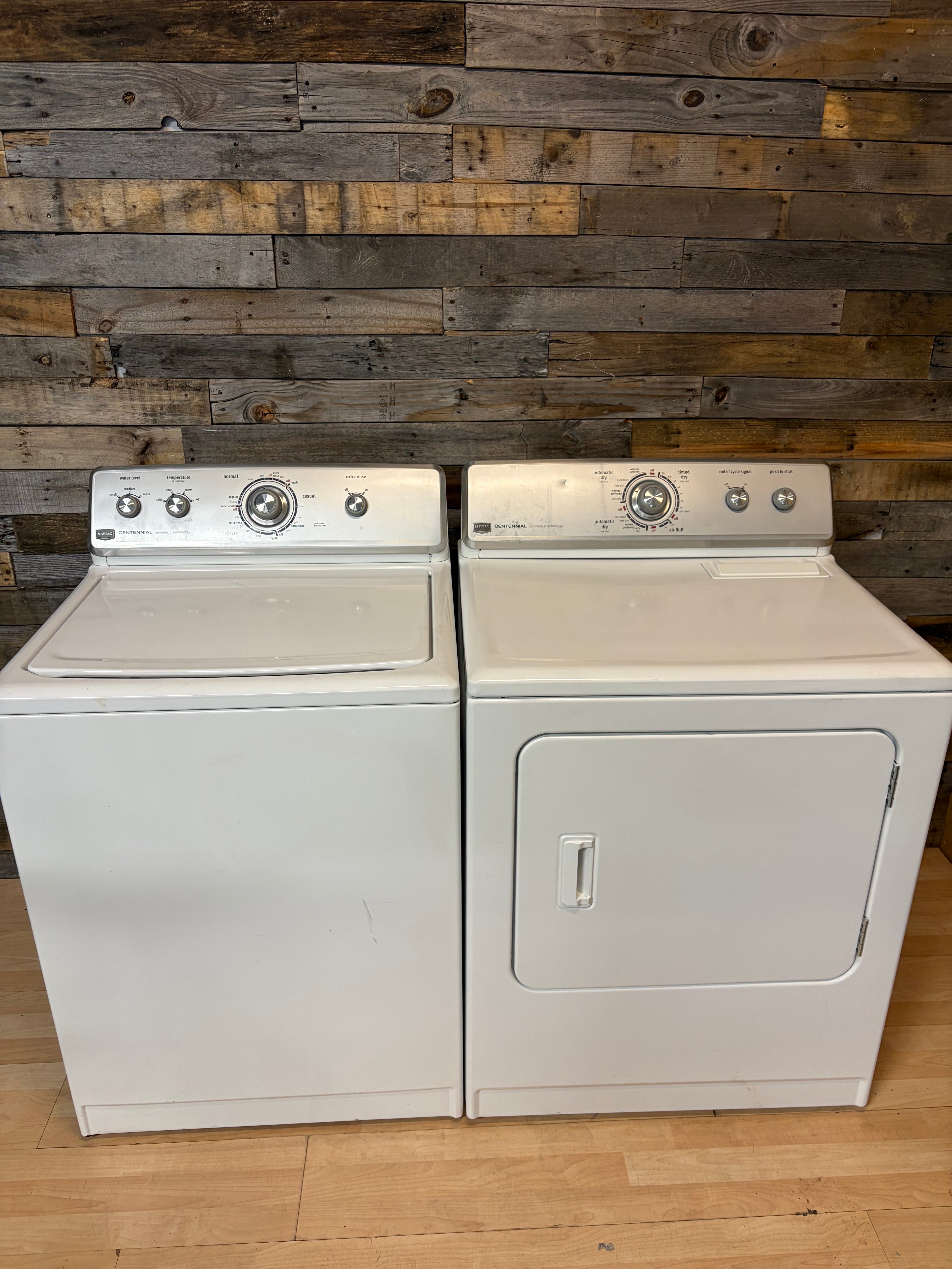 White Maytag Direct Drive Top Load Set