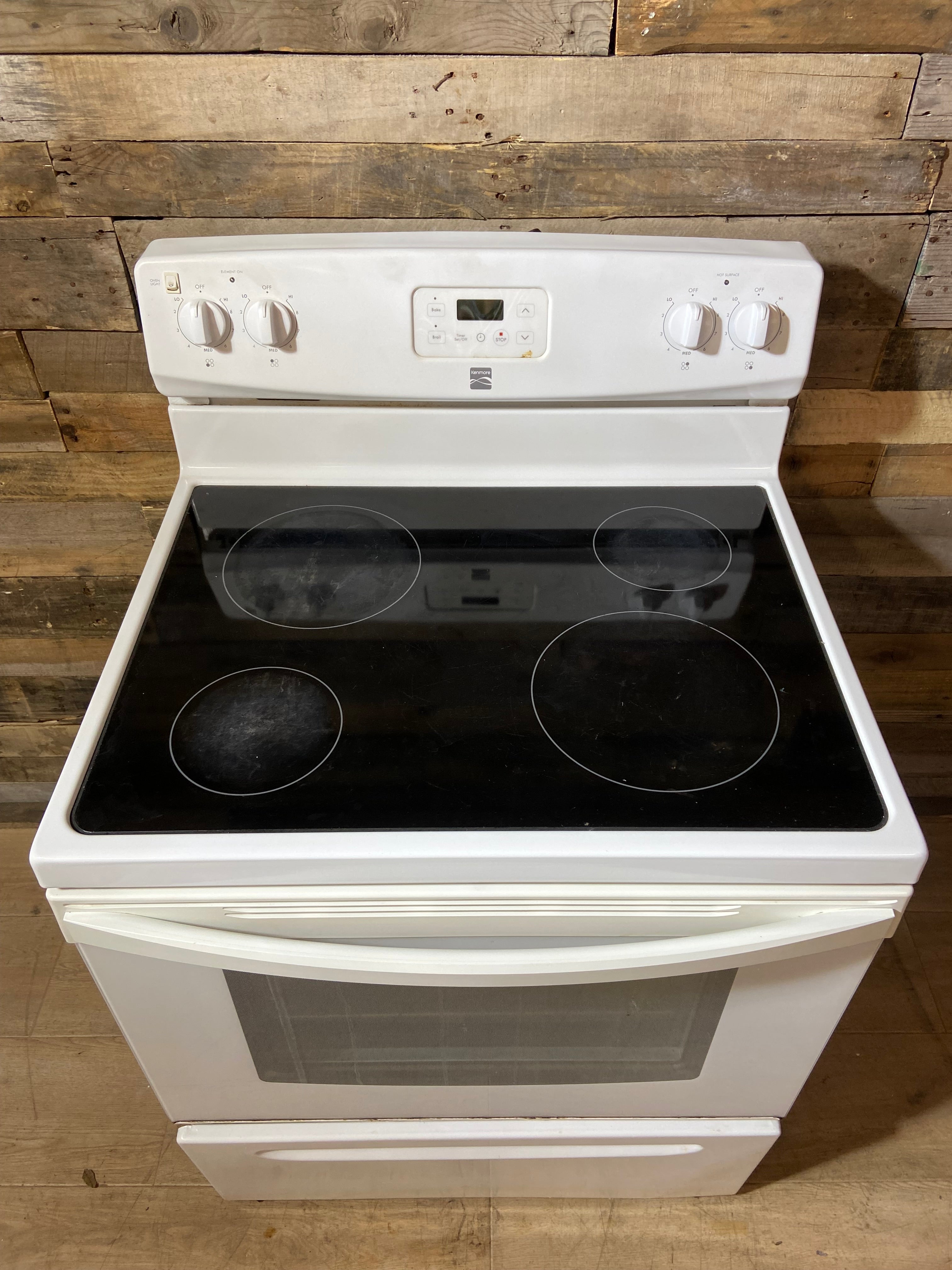 Kenmore White Glass Top Range
