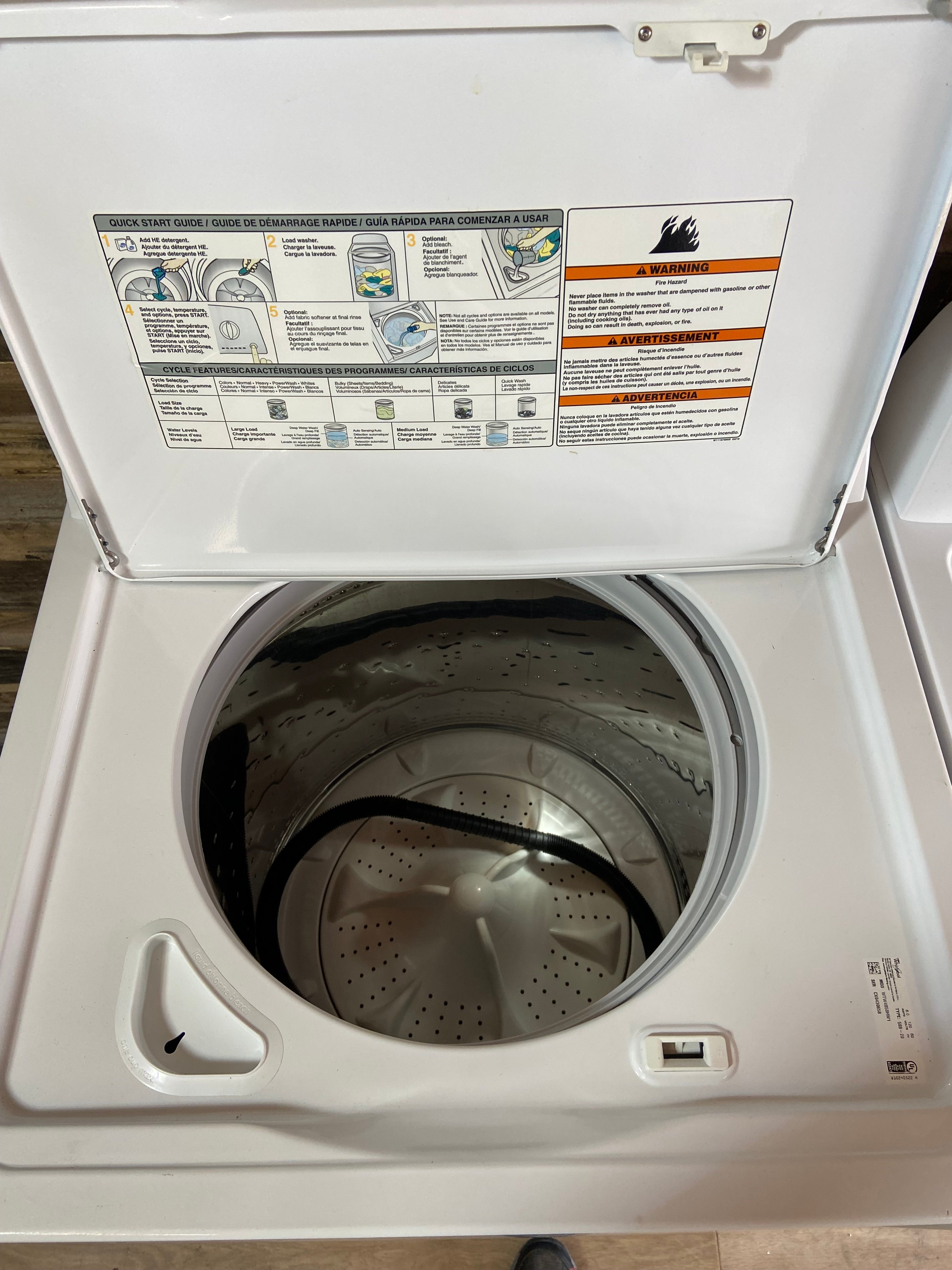 Whirlpool Top Load Stainless Steel Drum Washer Dryer Set