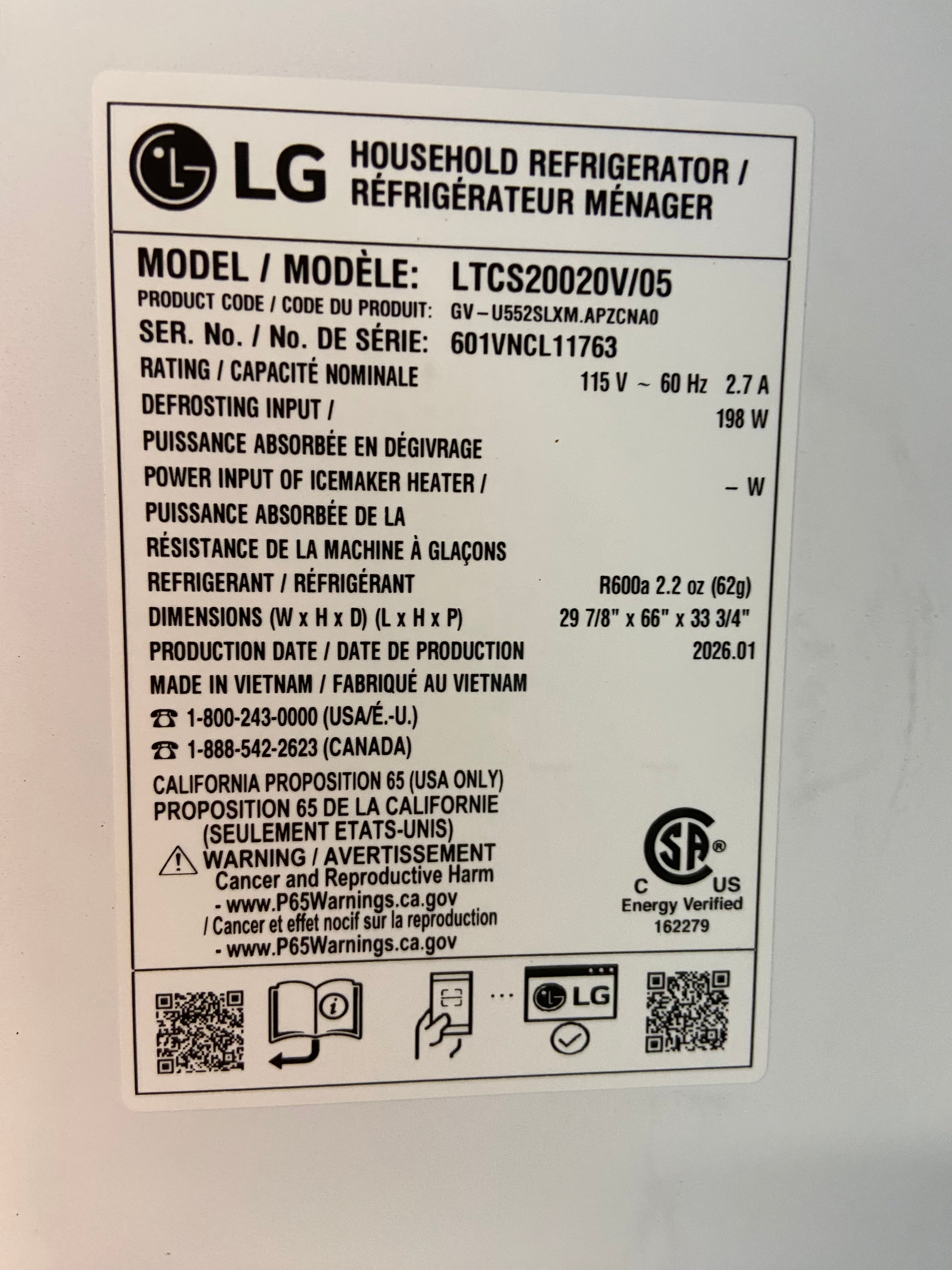 LG Stainless 30 in. W 20 cu. ft. Top Freezer Refrigerator w/ Multi-Air Flow