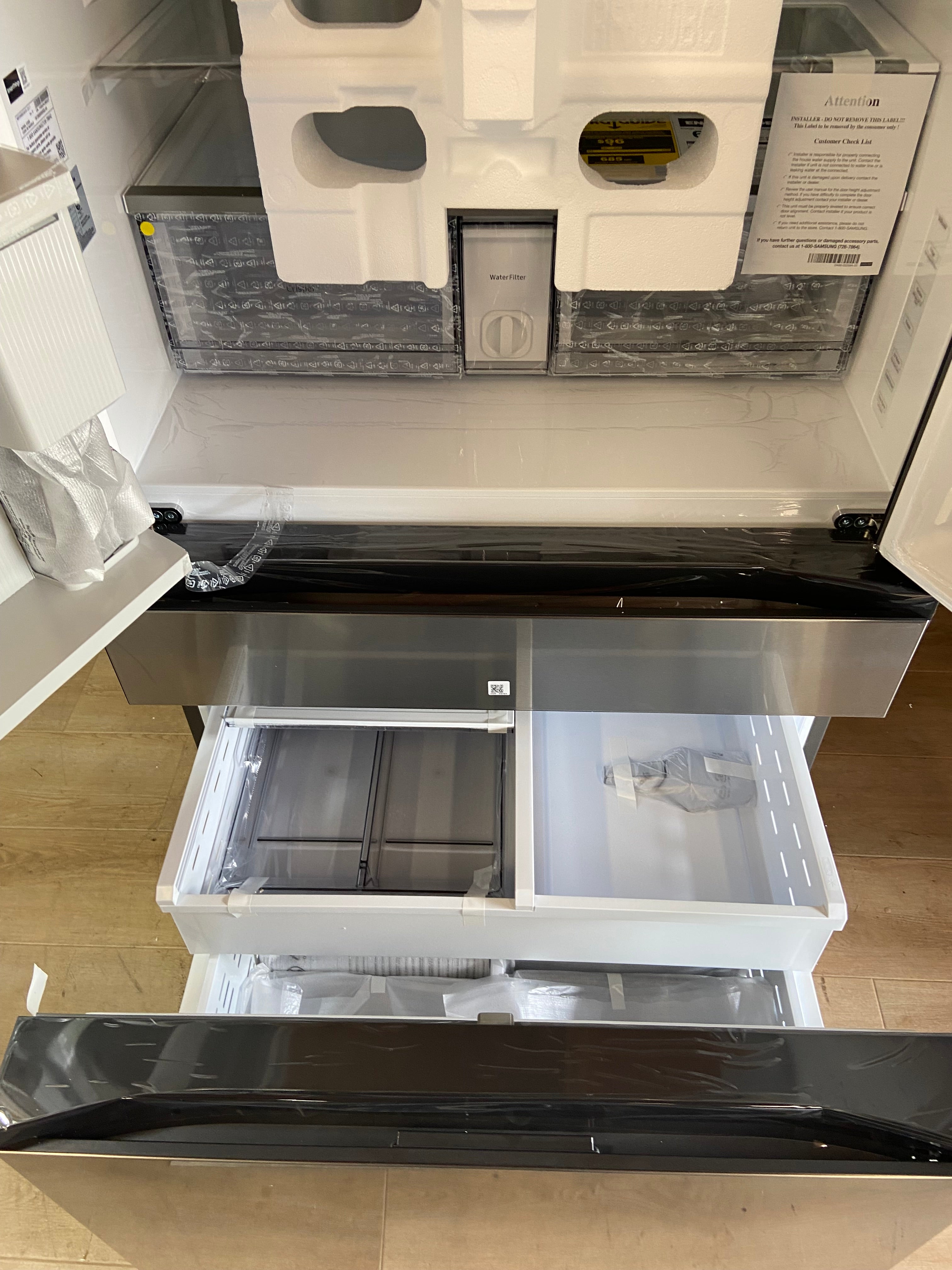 Samsung Bespoke 36 in. 29 cu. ft. Standard Depth 4-Door French Door Refrigerator with Sphere Ice in Stainless Steel