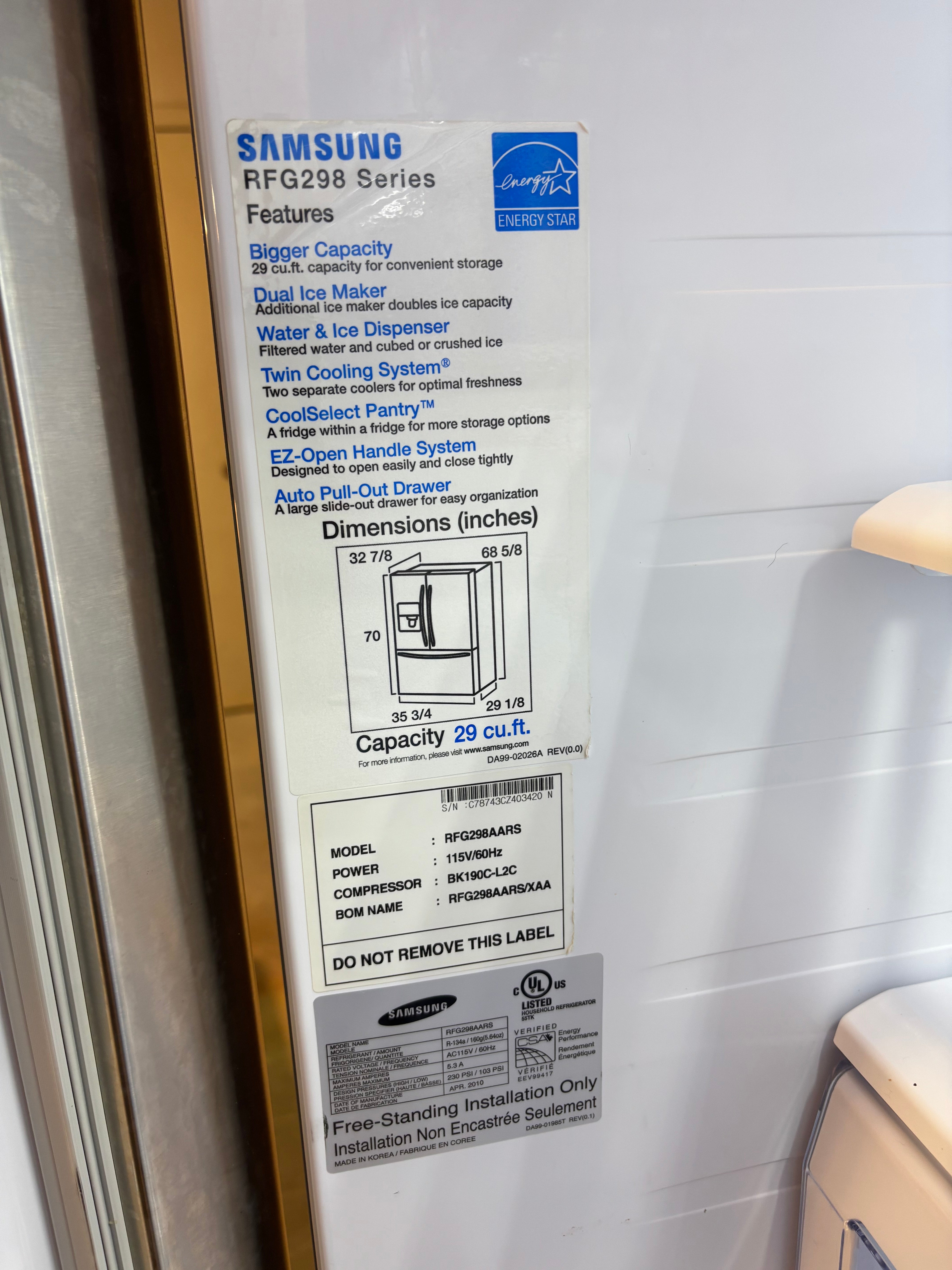 Samsung Stainless French Door Fridge