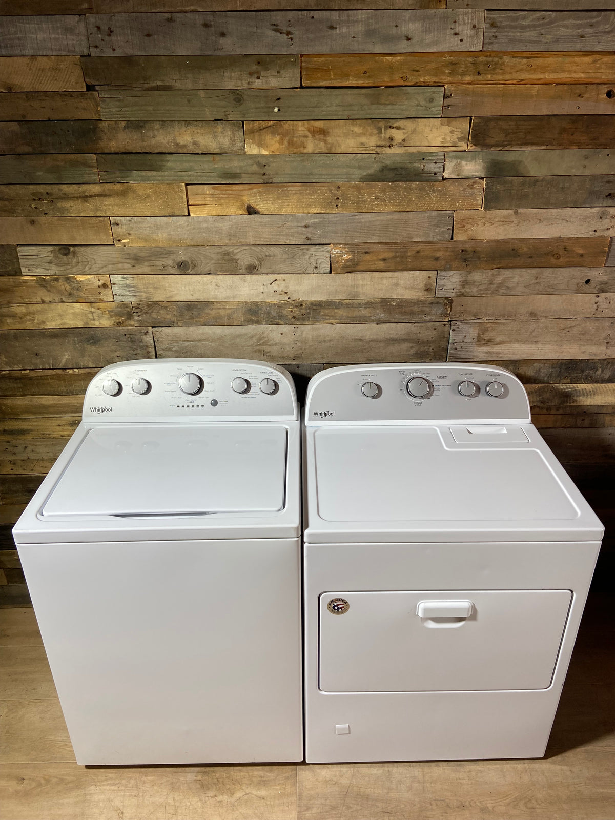 Whirlpool Top Load Grey Panel  Washer & Dryer Set