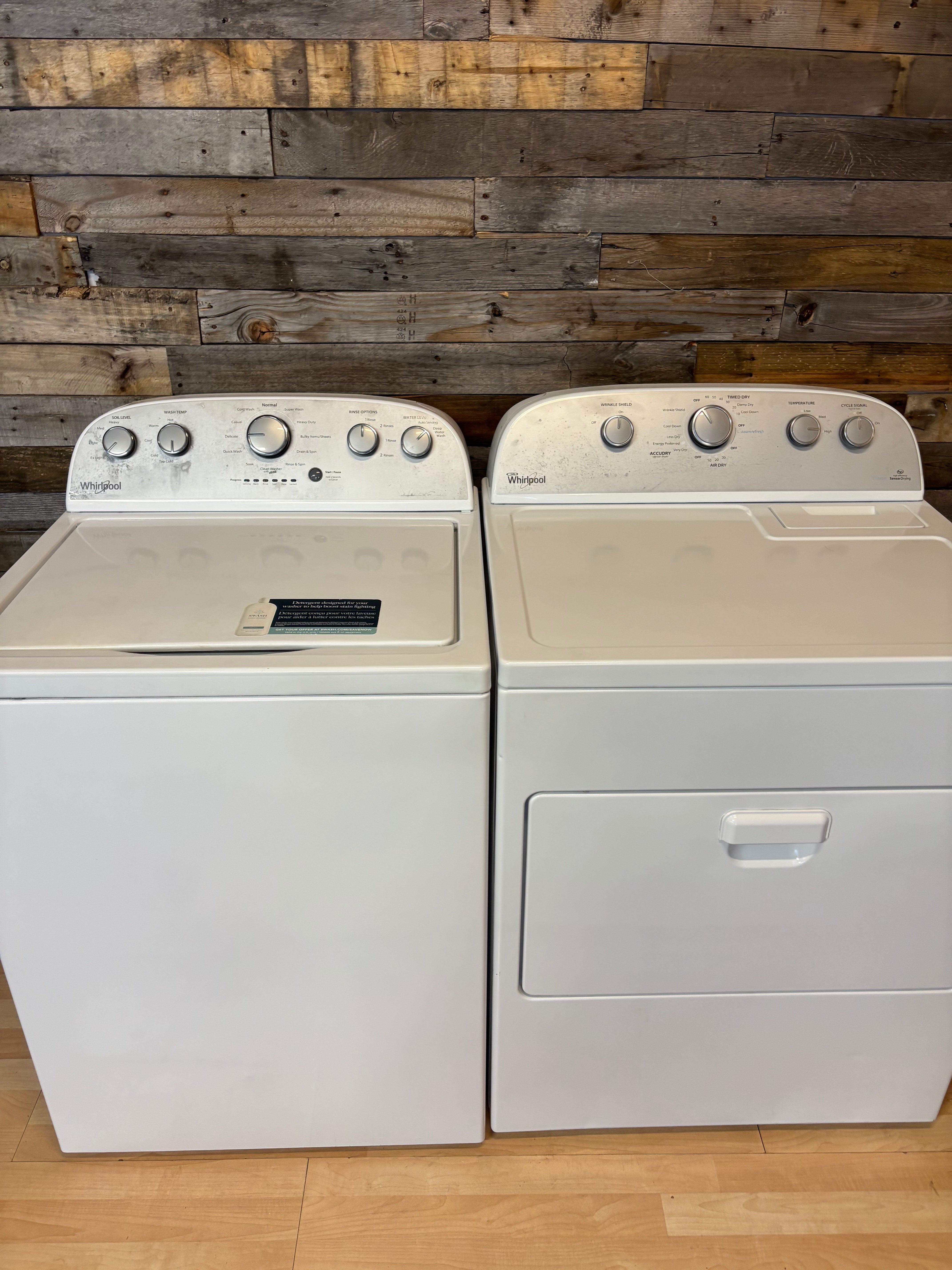 Whirlpool Steam Dryer Top Load Set