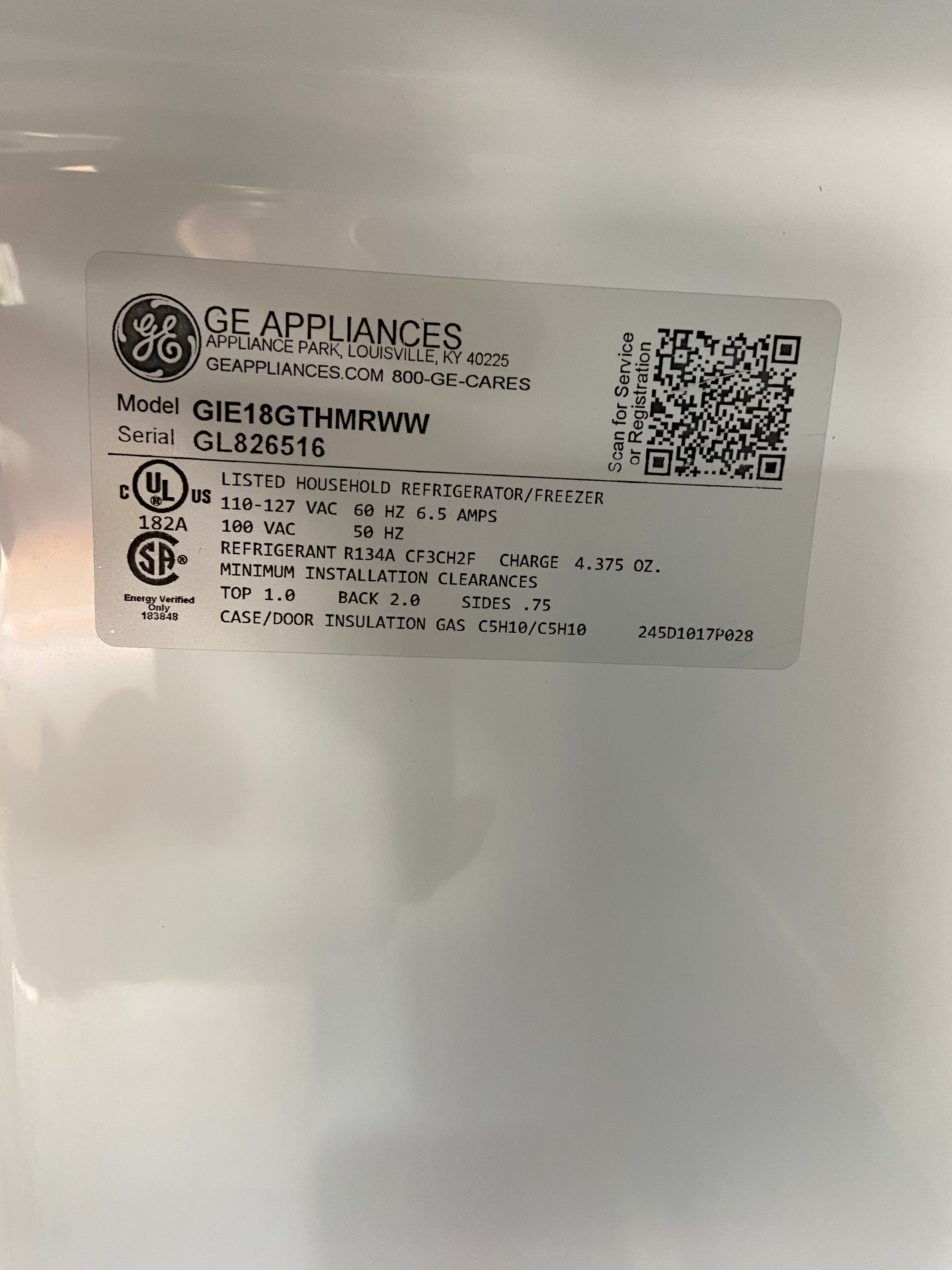 GE White Top Bottom Refrigerator