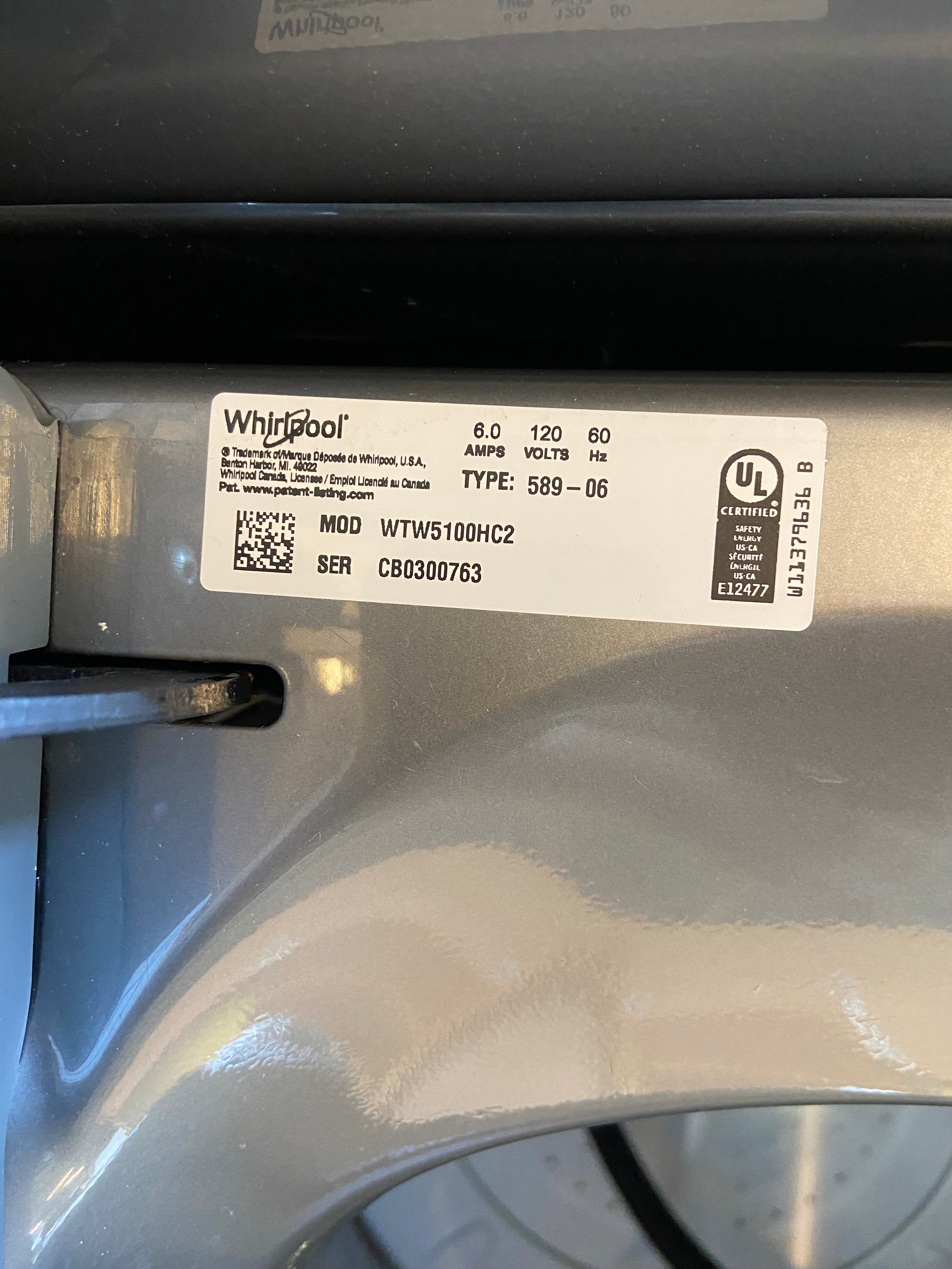 Whirlpool Grey Top Load Set