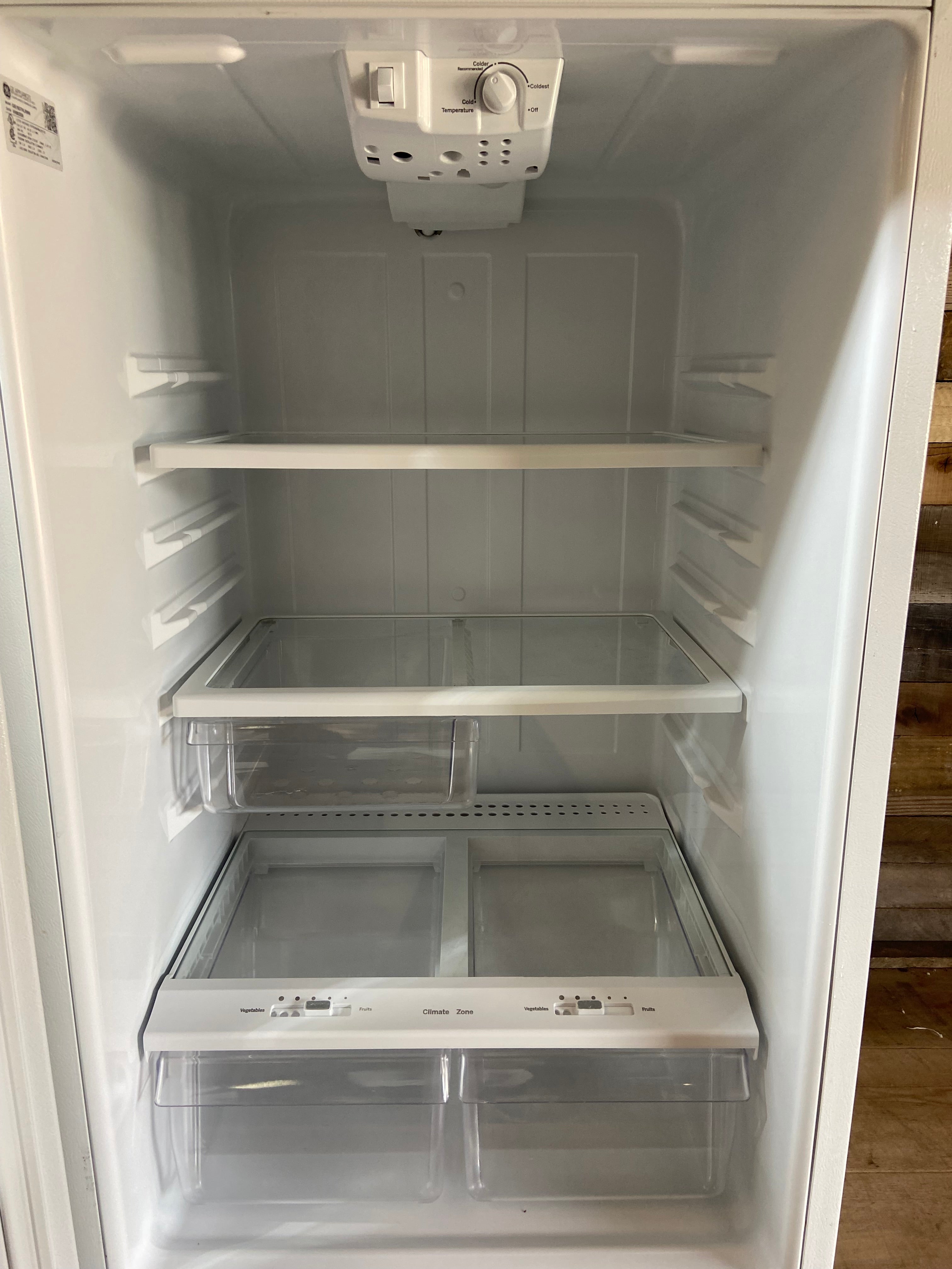 GE White Top Bottom Refrigerator