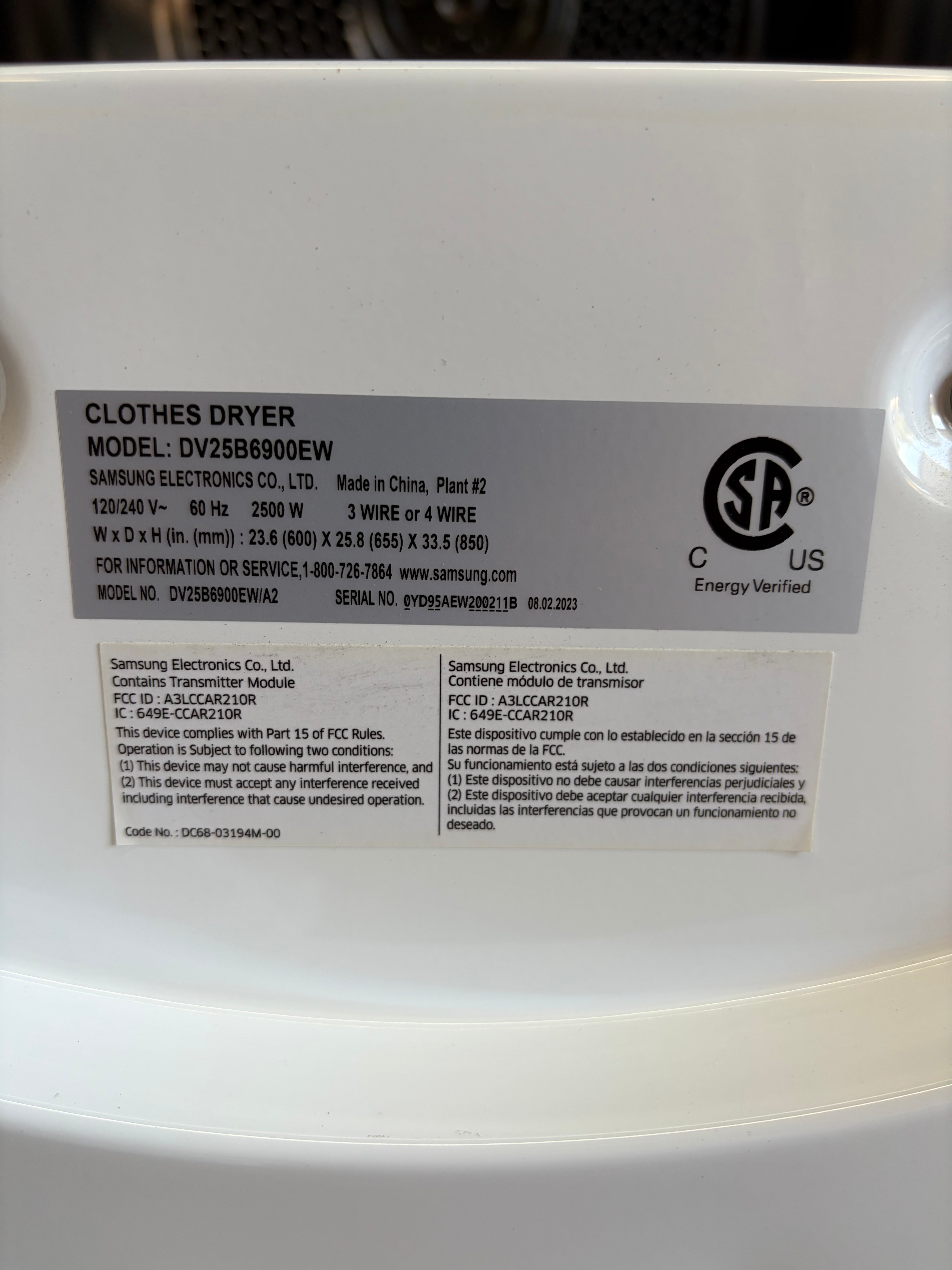 2.5 cu. ft. Compact Front Load Washer and Dryer with AI Smart Dial and Super Speed Wash in White