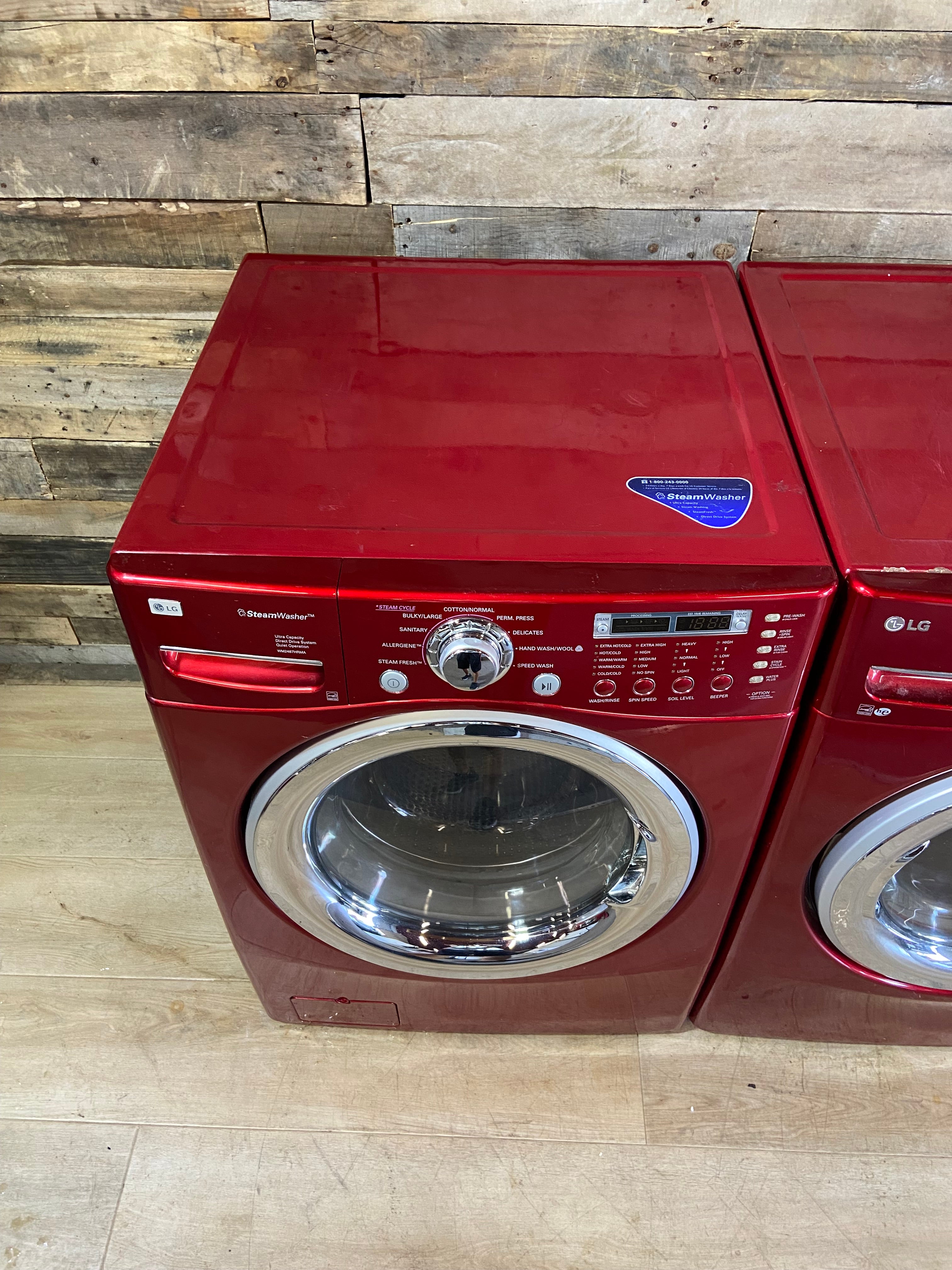 LG Red Front Load Washer Dryer Set