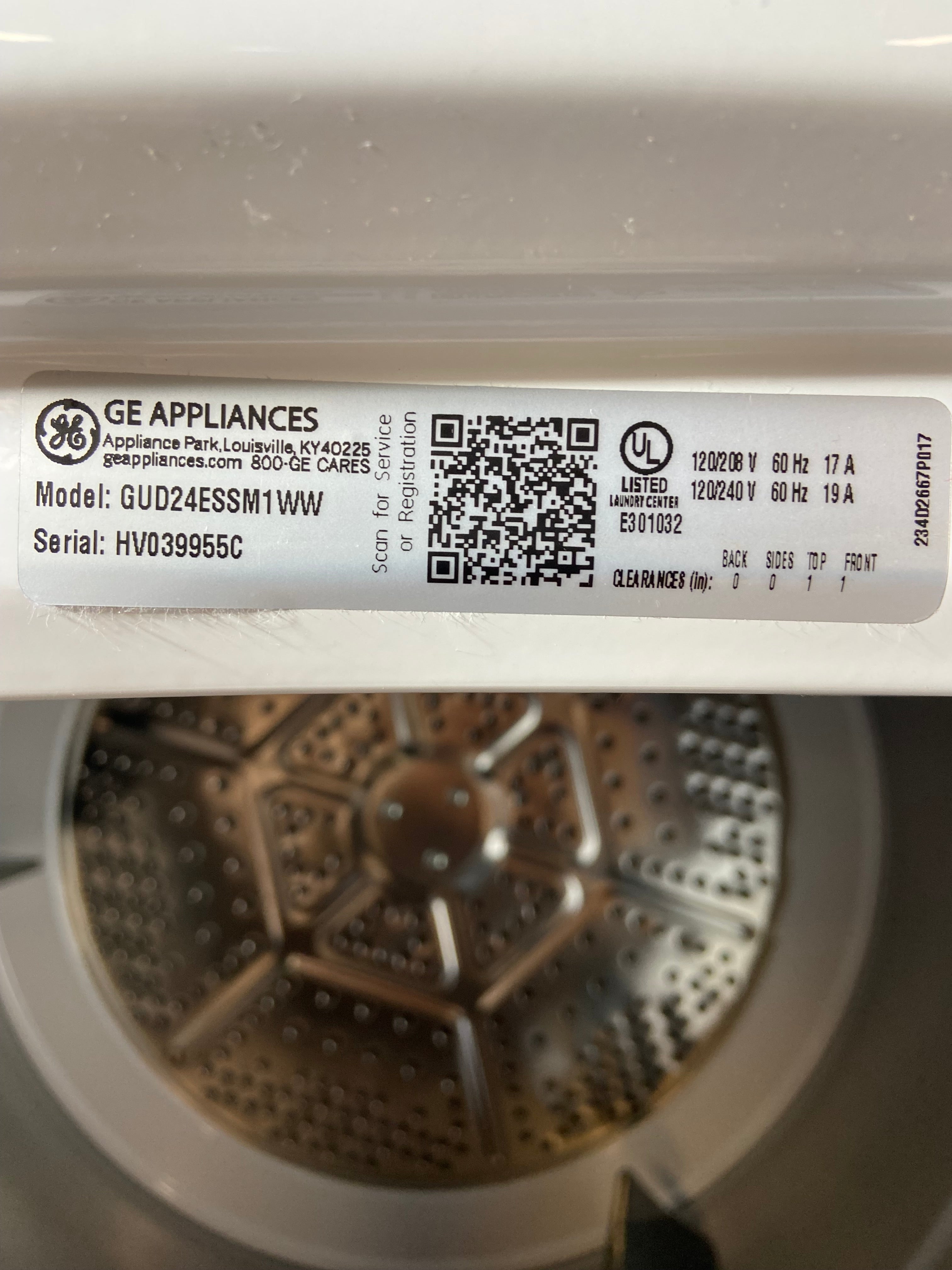 GE 24 Inch Stackable Washer & Dryer