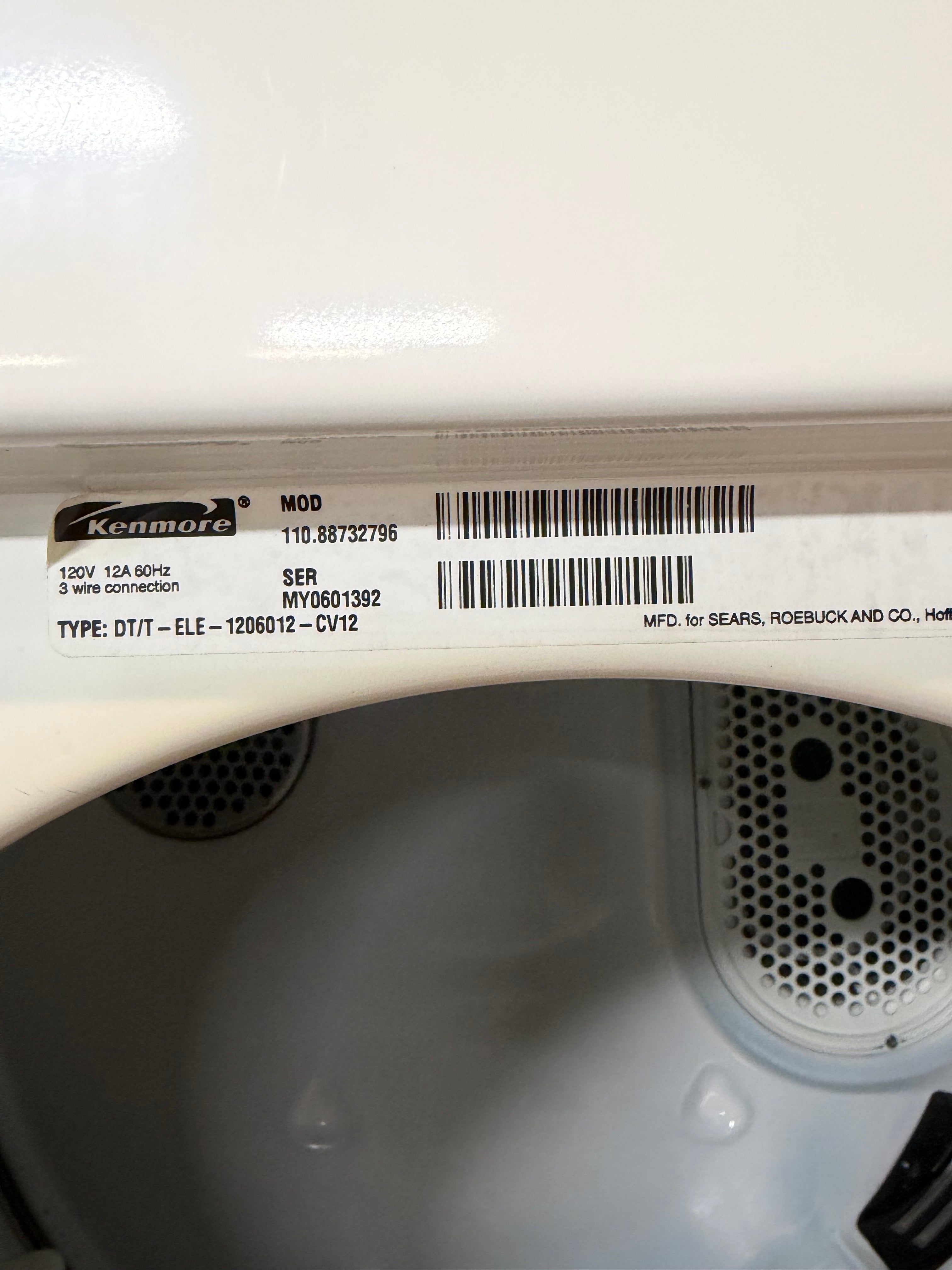 Kenmore Heavy Duty 24in 120v Stackable