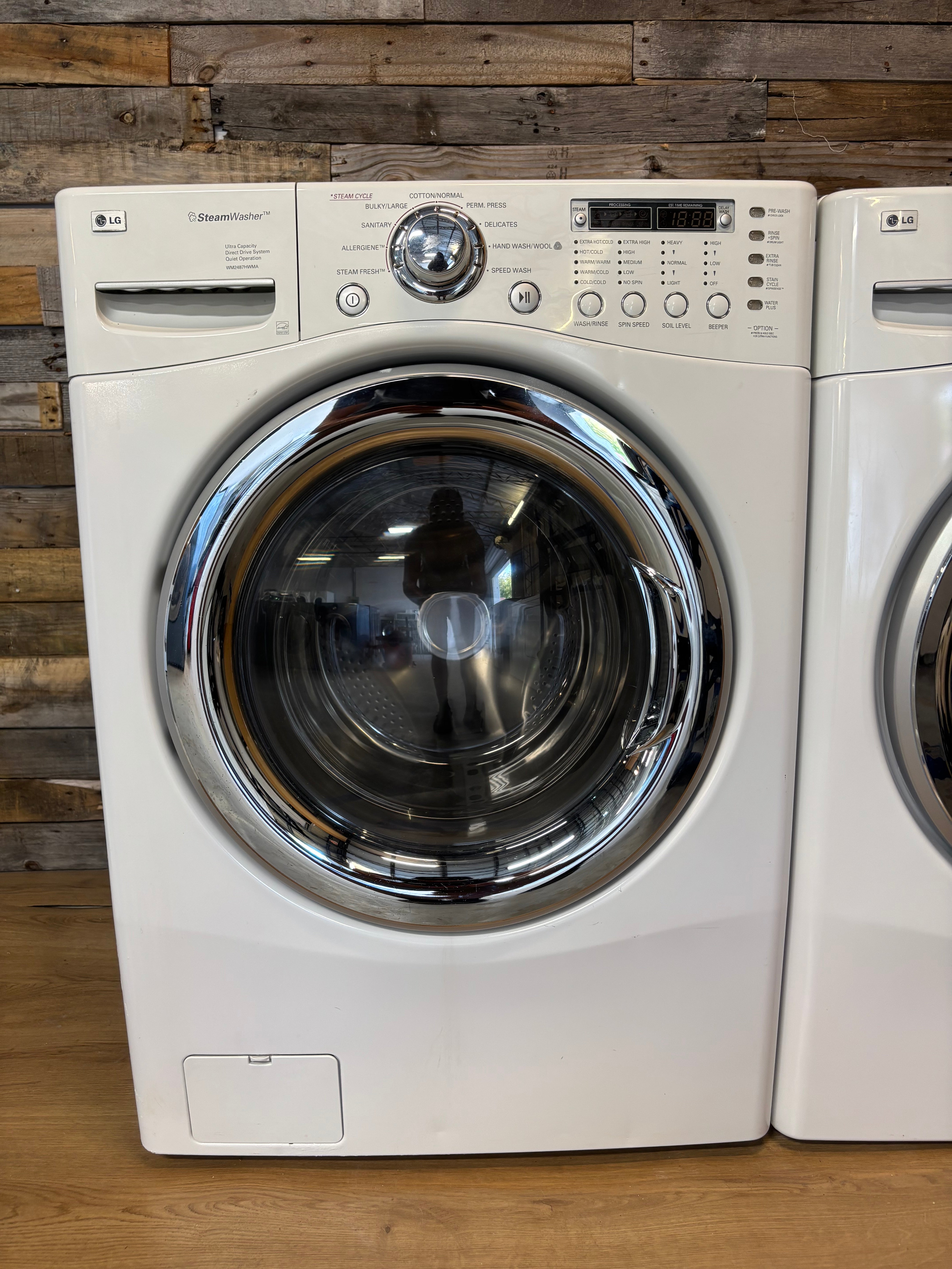 White Lg Steam Front Load Set