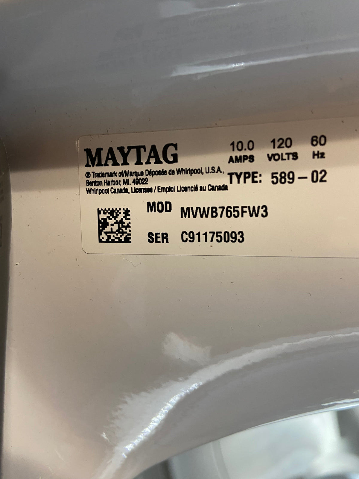 Maytag Large Capacity Glass Lid Washer & Dryer Set