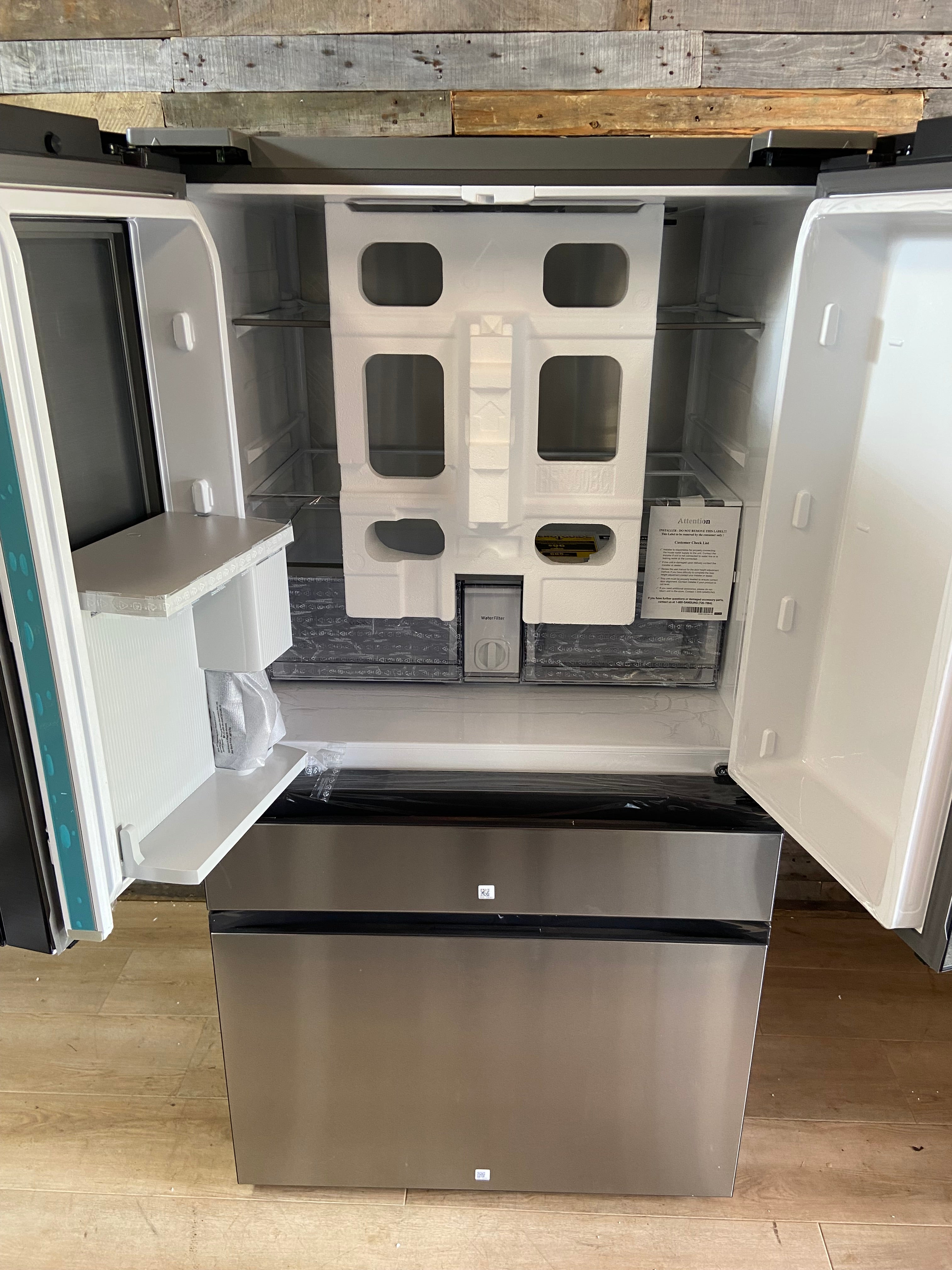 Samsung Bespoke 36 in. 29 cu. ft. Standard Depth 4-Door French Door Refrigerator with Sphere Ice in Stainless Steel