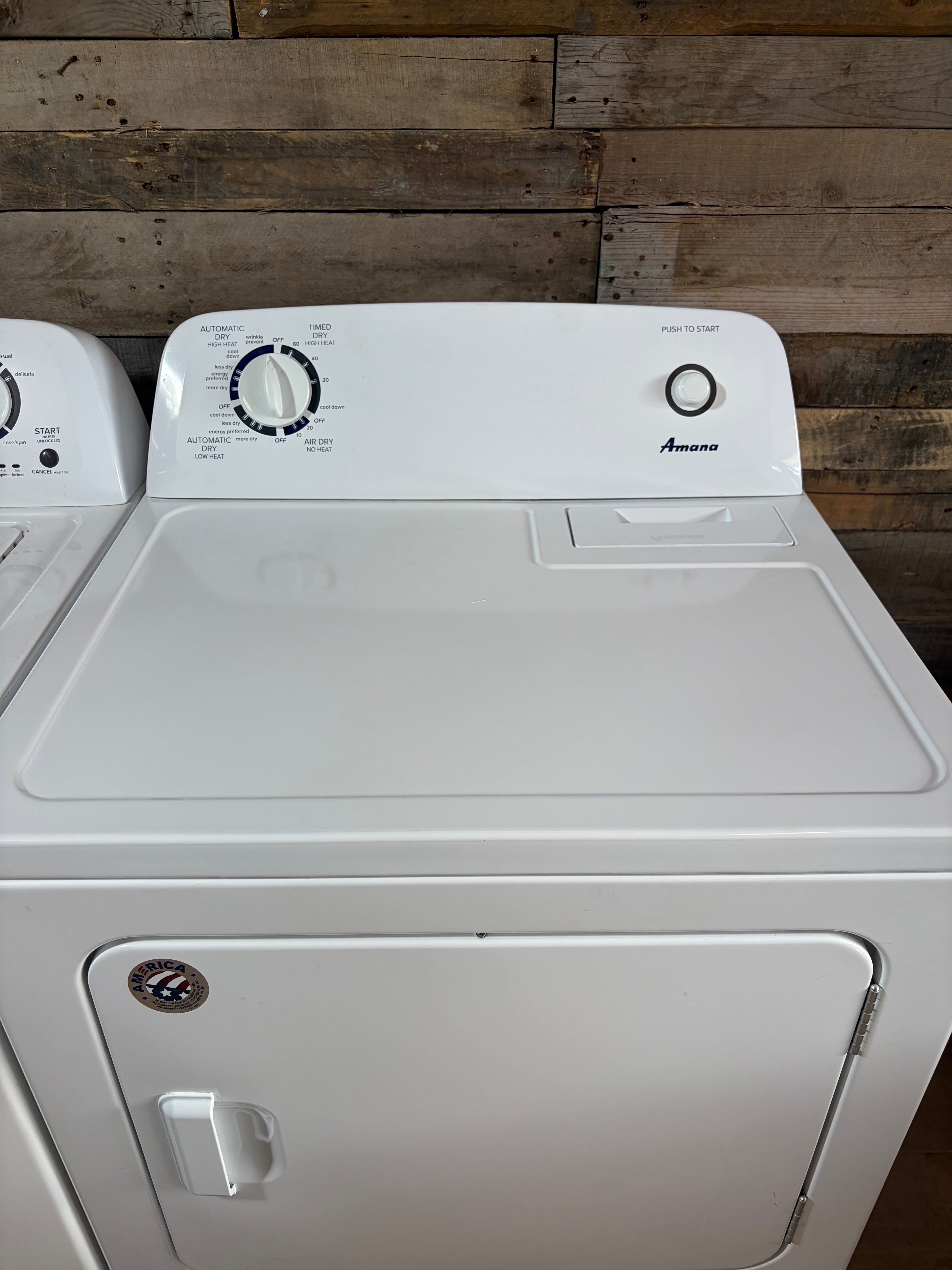 Amana White Top Load Washer Dryer Set