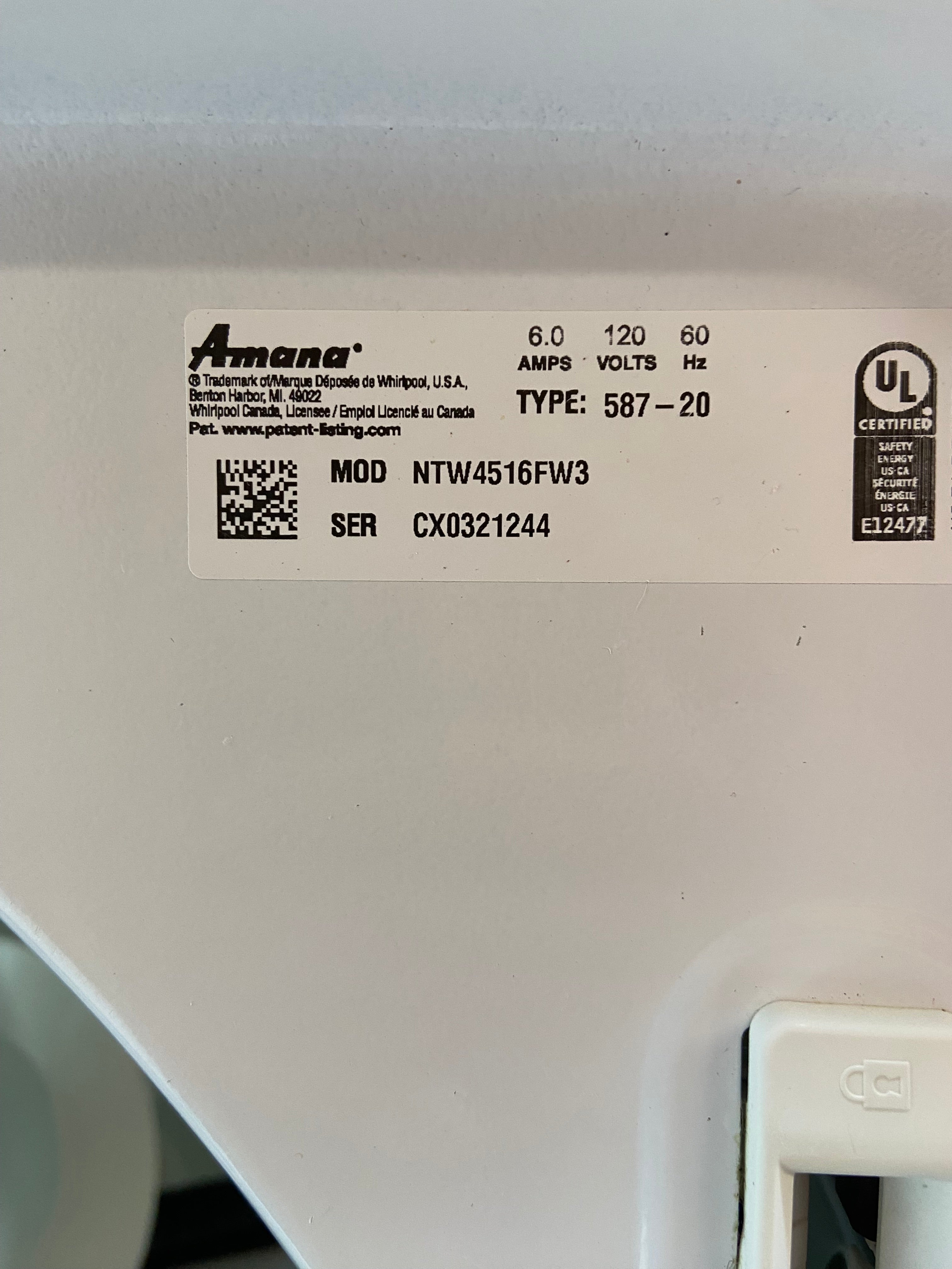 Amana Top Load Washer & Dryer Set