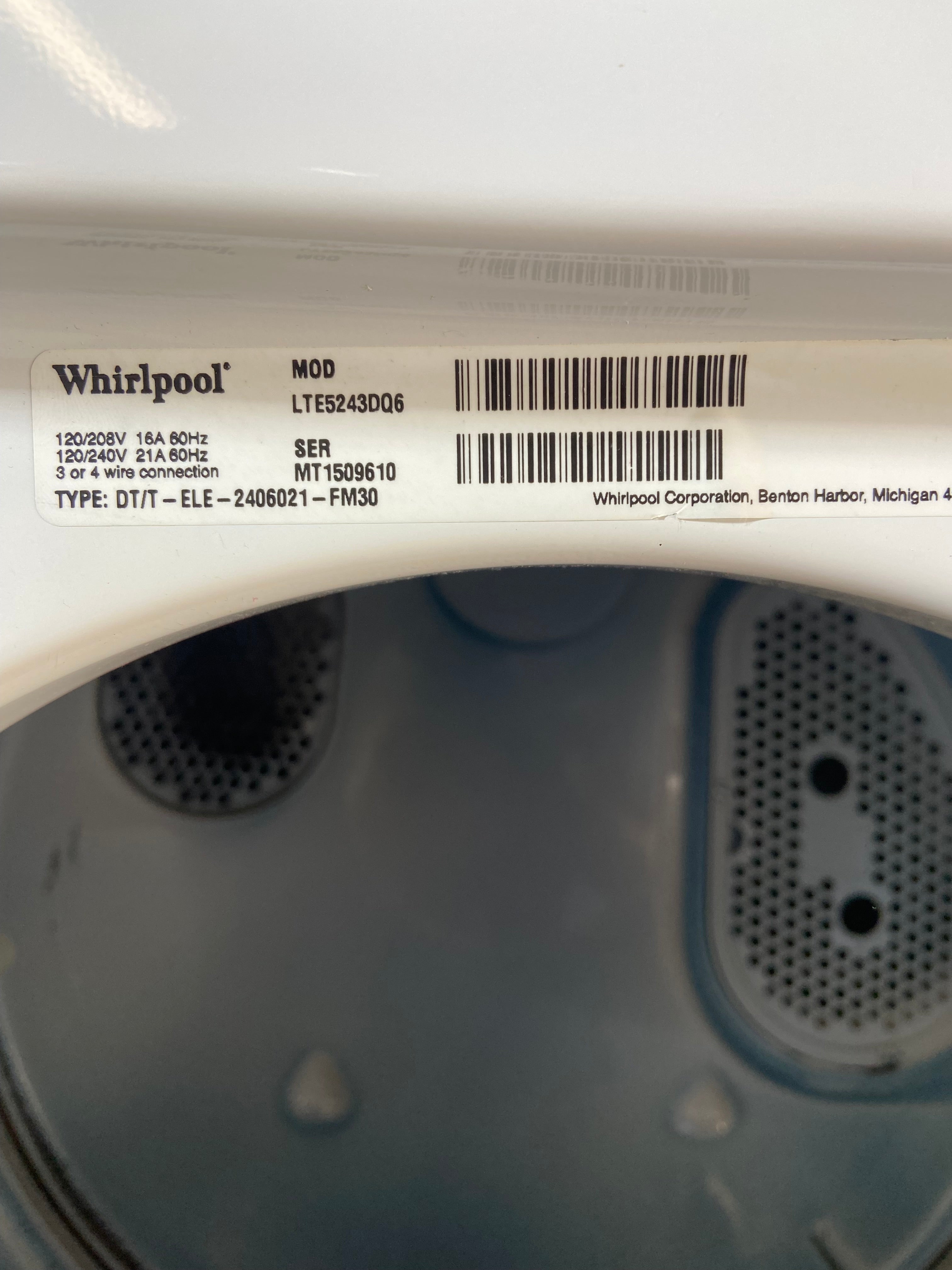 Whirlpool ThinTwin washer & Dryer Stackable