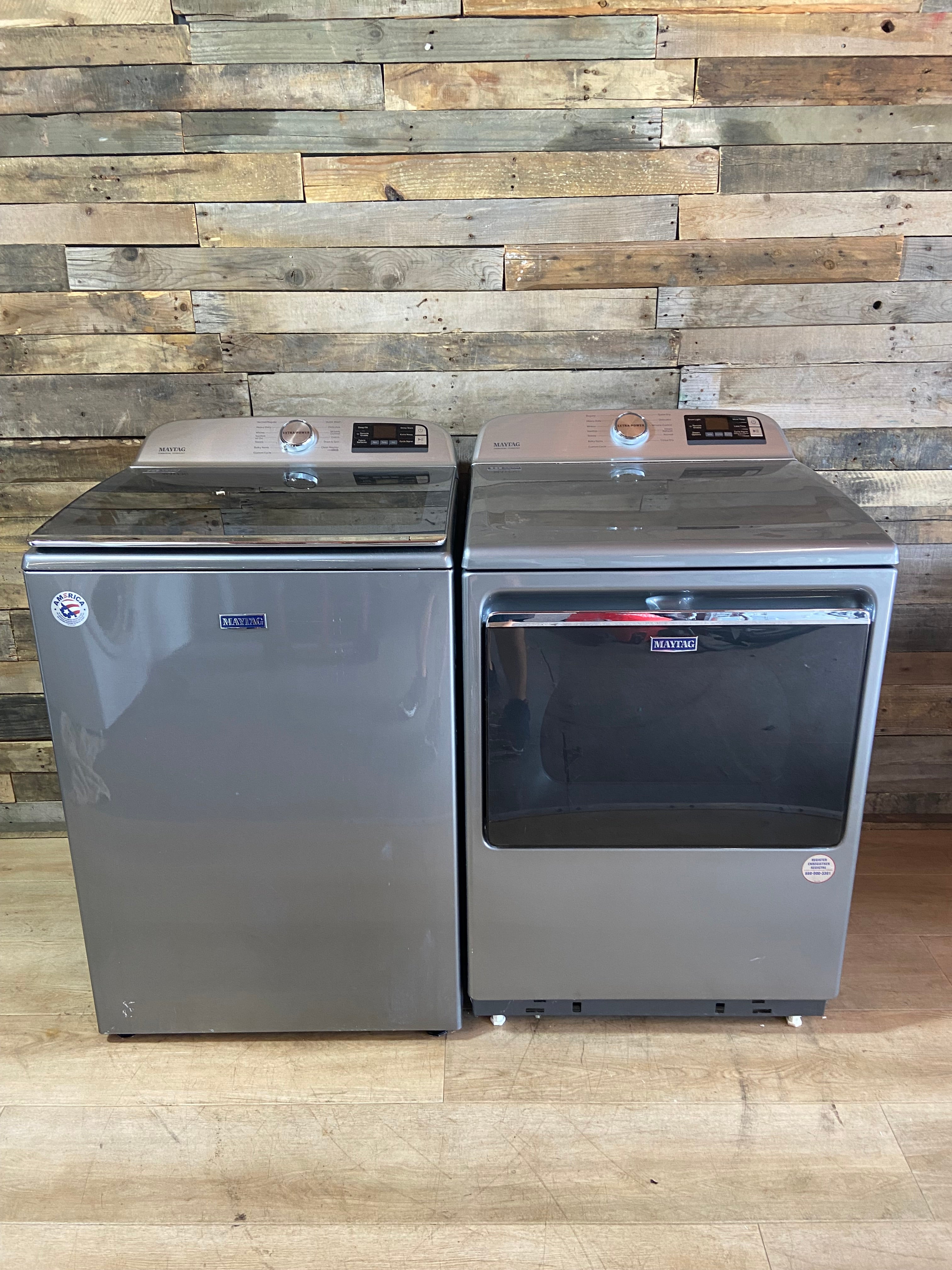 Maytag Stainless Top Load Extra Power Washer & Dryer Set
