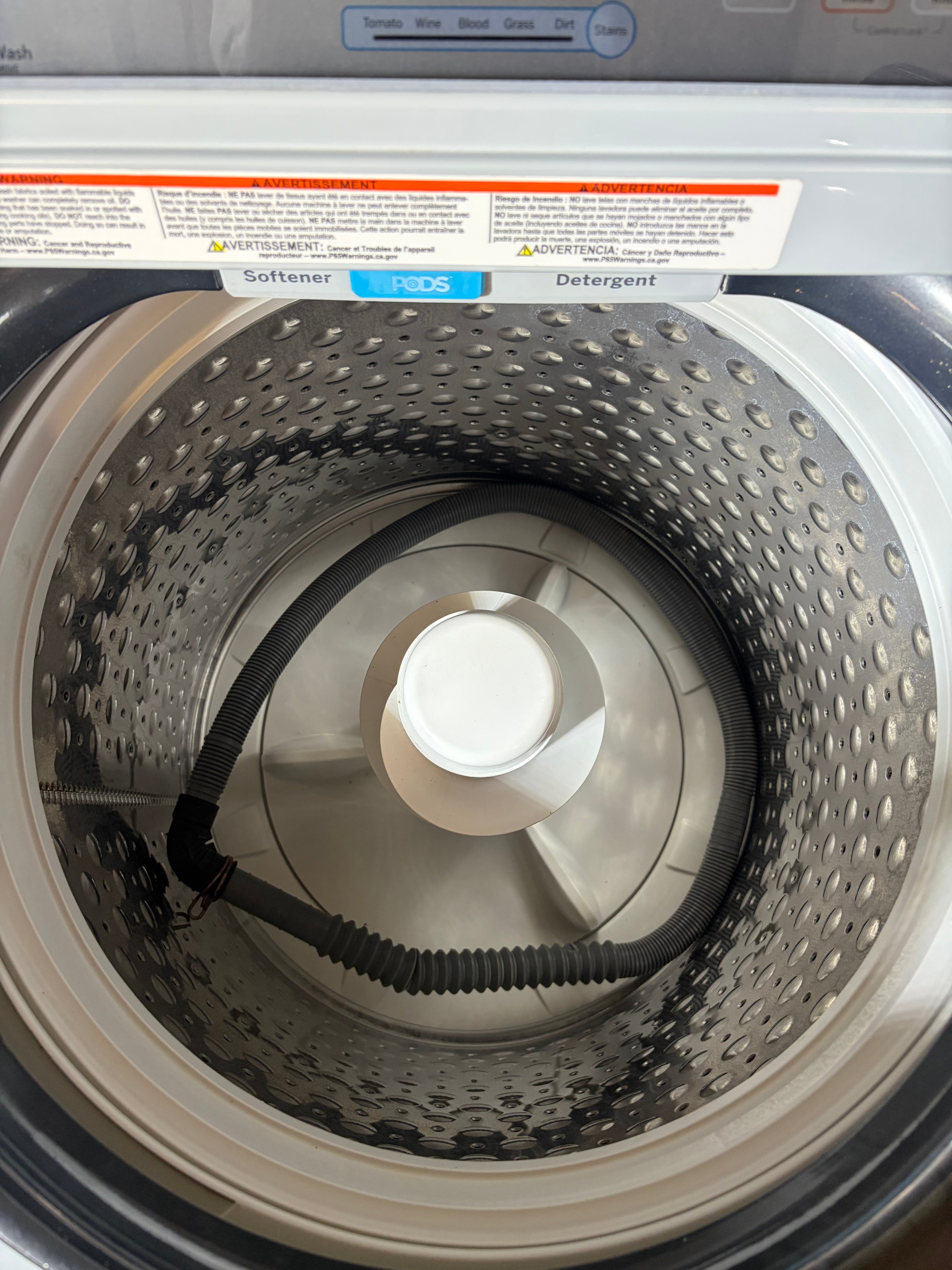 Grey GE Large Capacity Top Load Washer With Agitator
