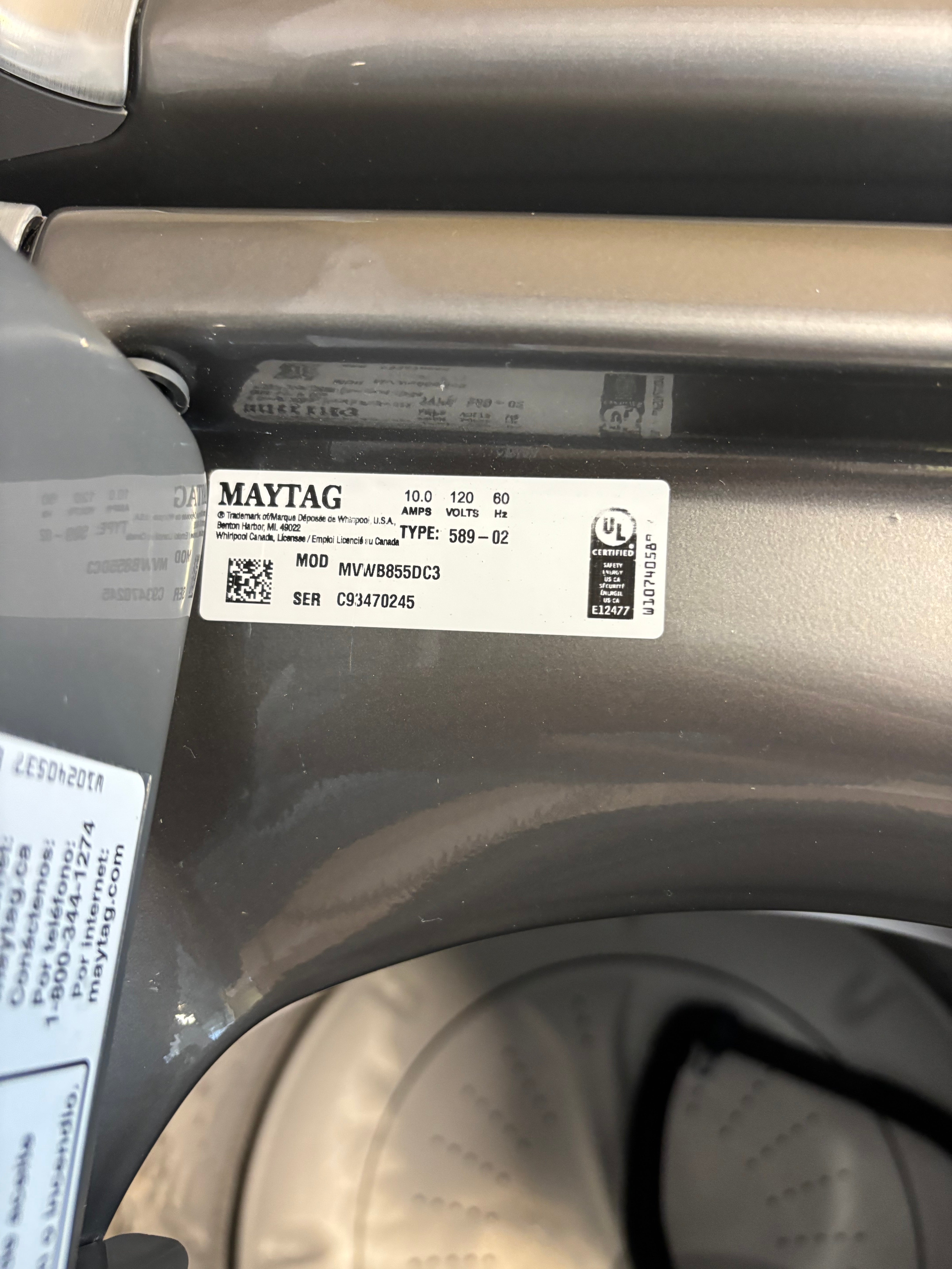 Grey Maytag Bravos XL Direct Drive Top Load Set