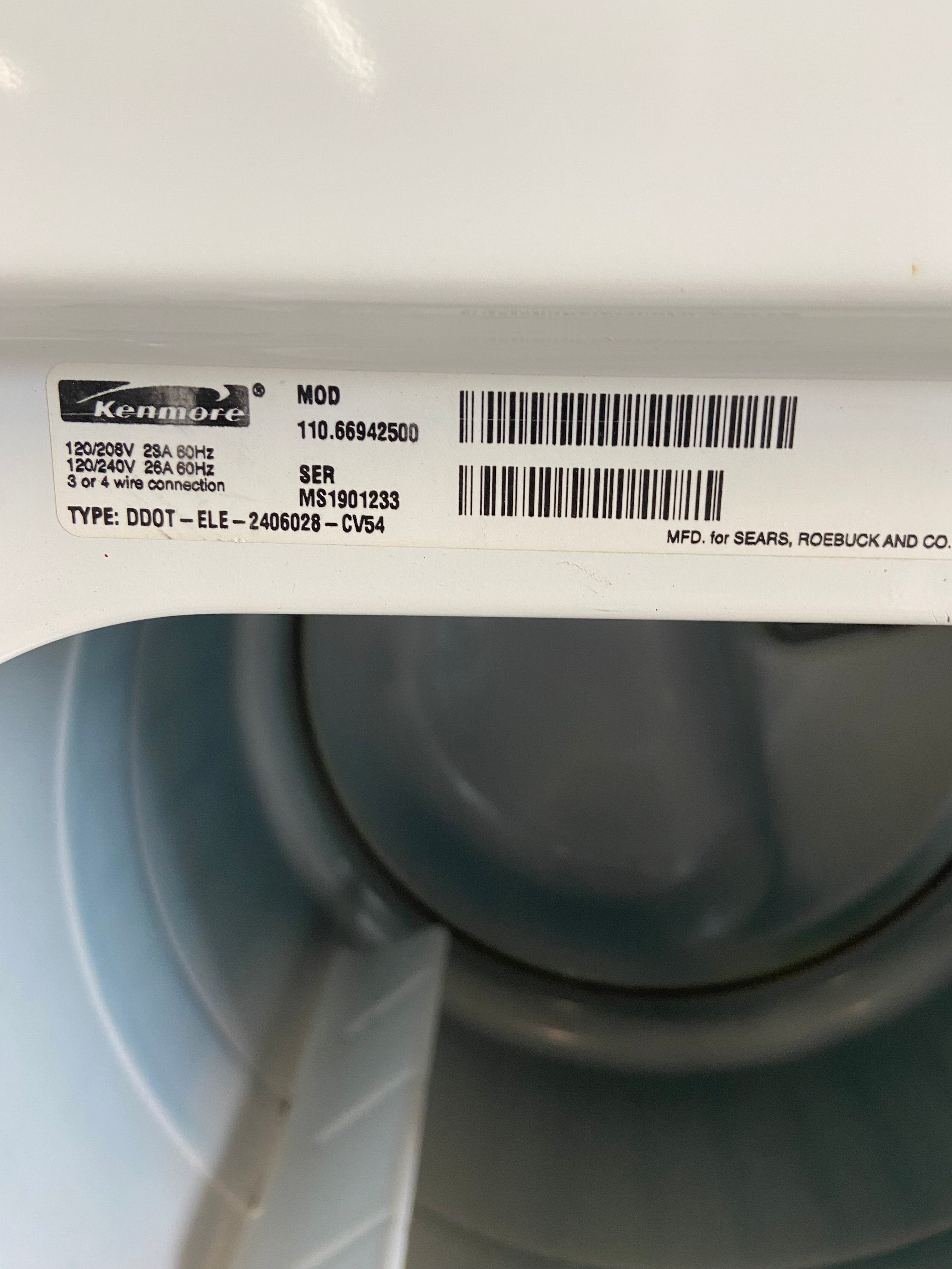 Kenmore Elite White Dryer