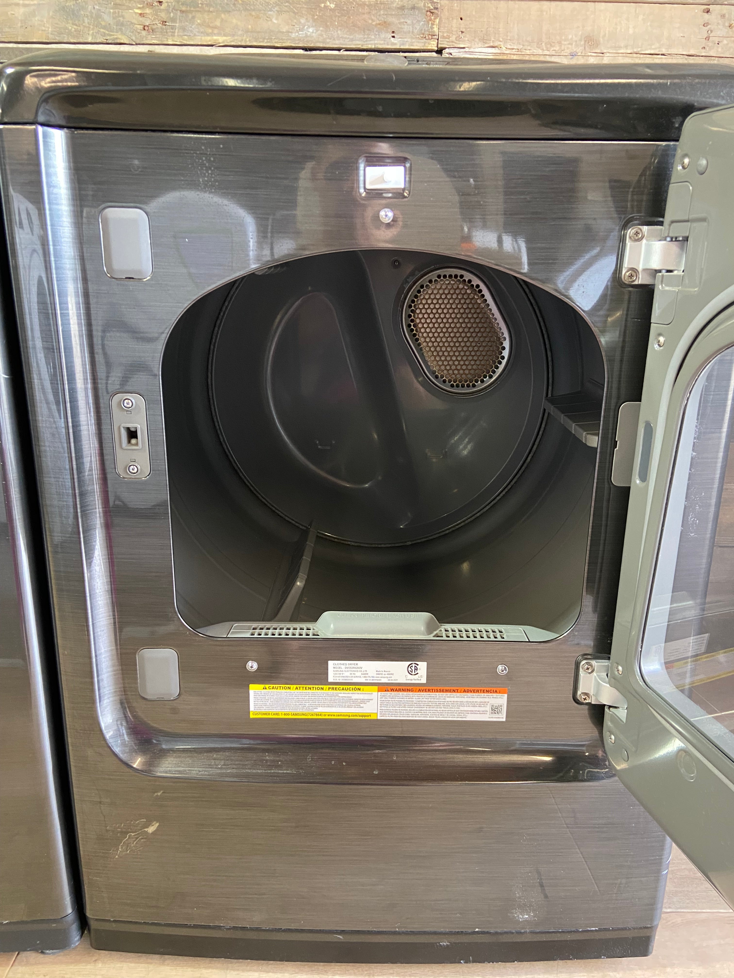 Samsung Black Stainless Super Capacity Glass Top Washer & Dryer Set