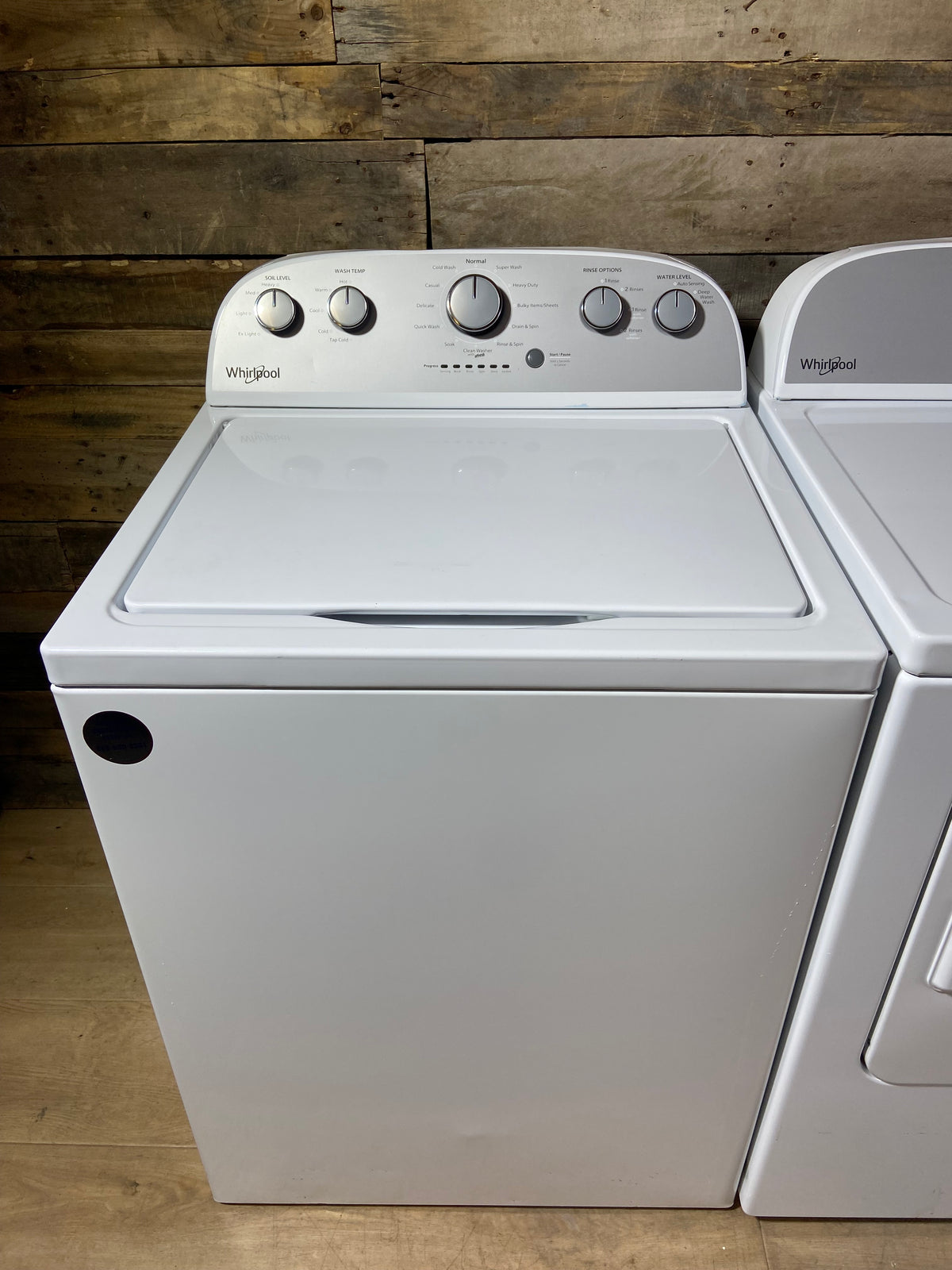 Whirlpool Top Load Grey Panel Washer & Dryer Set