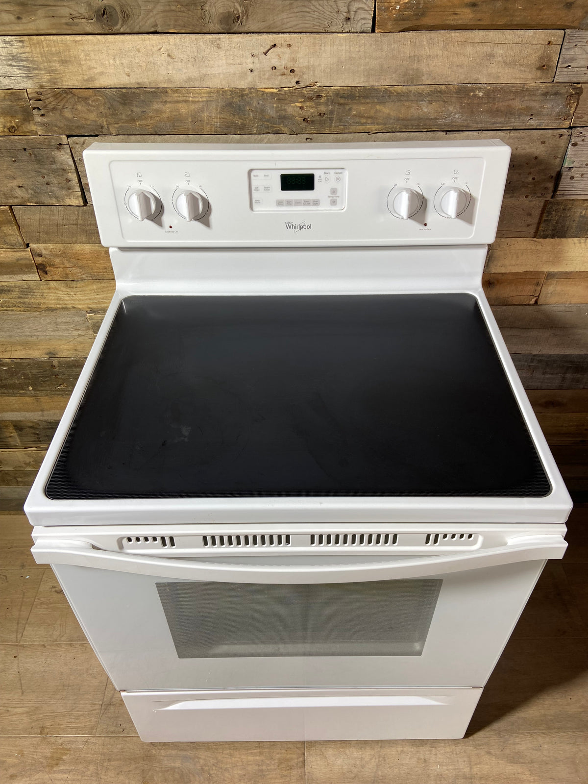 Whirlpool White Glass Top Range