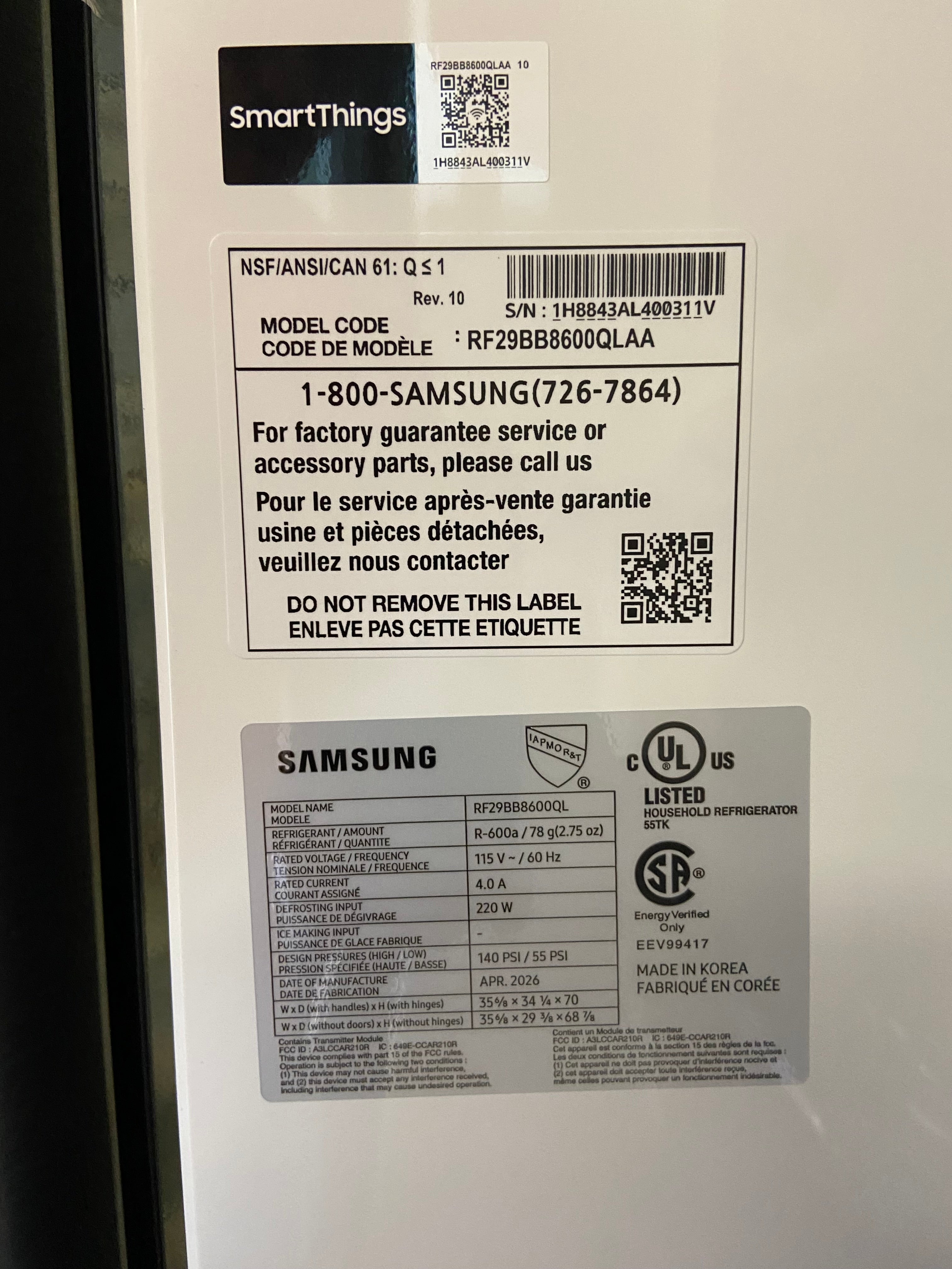 Bespoke 36 in. 29 cu. ft. Standard Depth 4-Door French Door Smart Refrigerator in Stainless Steel with Beverage Center