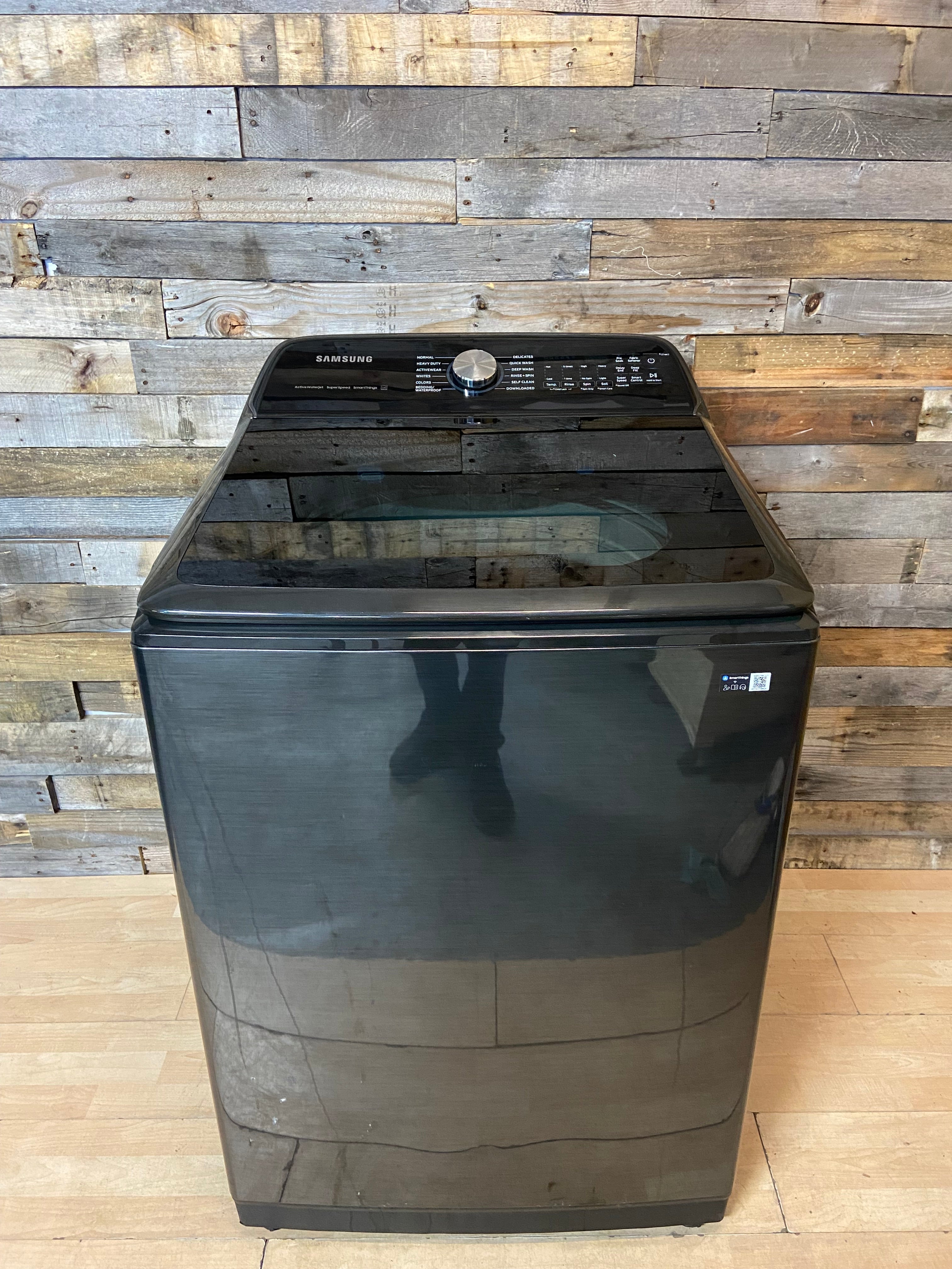 Samsung 5.0 cu. ft. Top Load Washer with Super Speed Black Stainless Steel