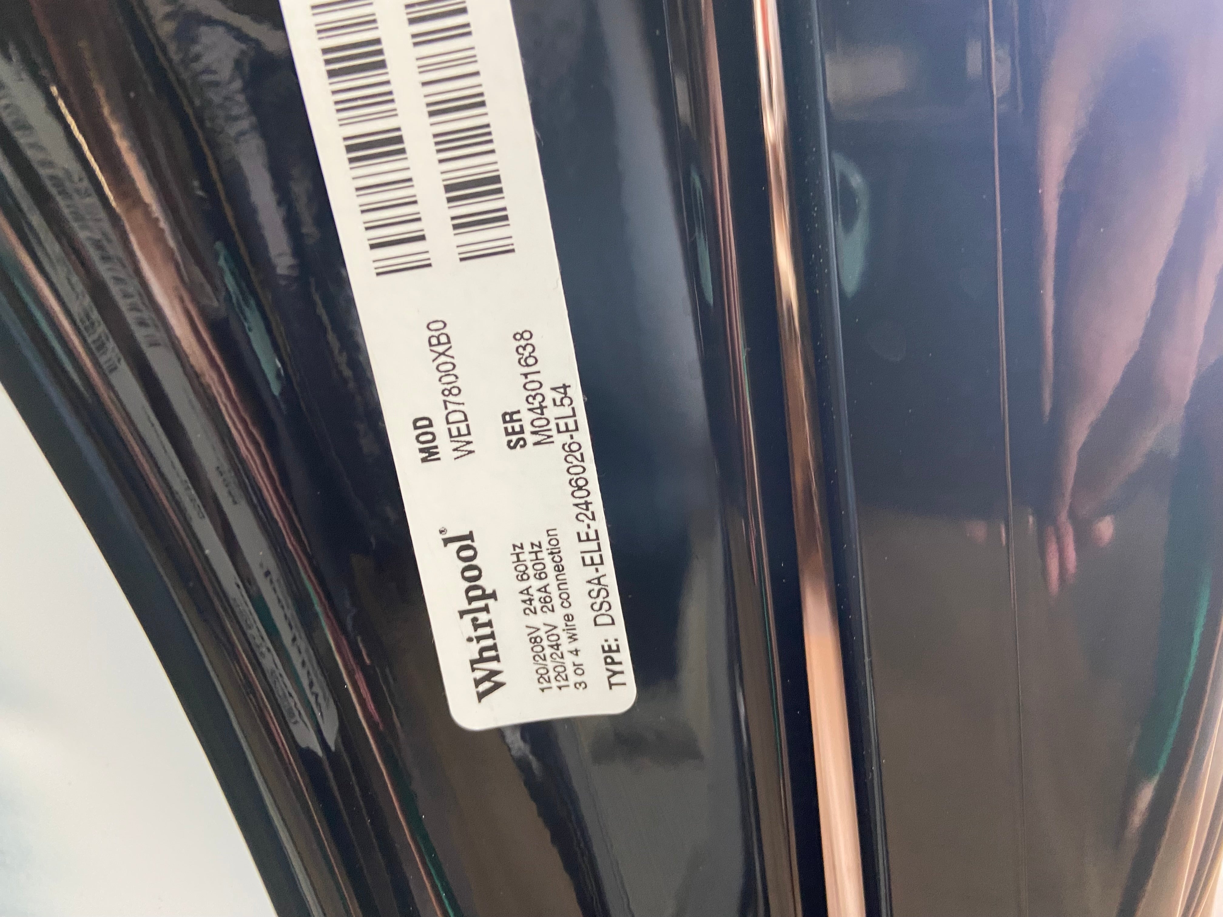 Black Whirlpool Cabrio Dryer
