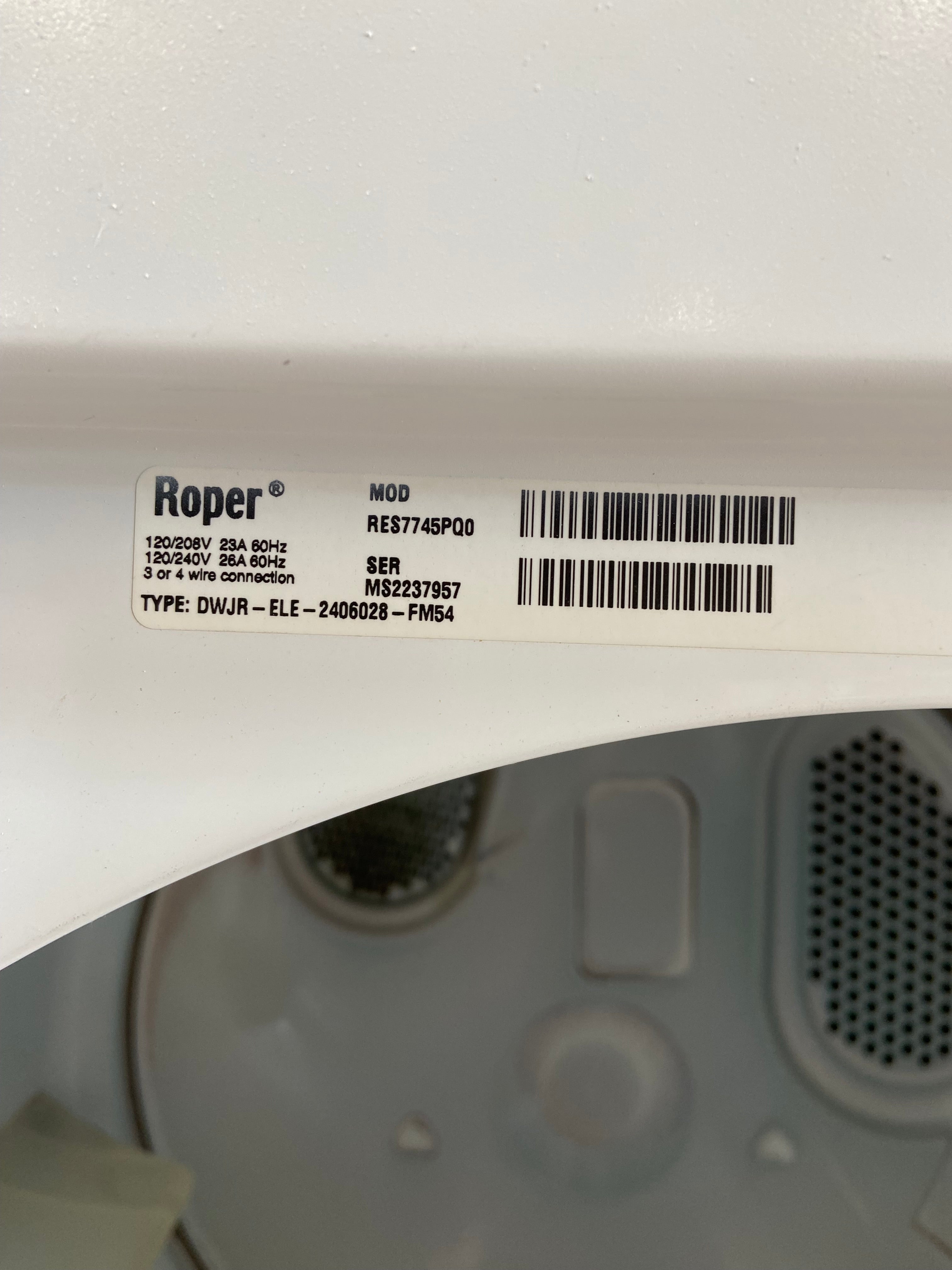 White Roper Dryer