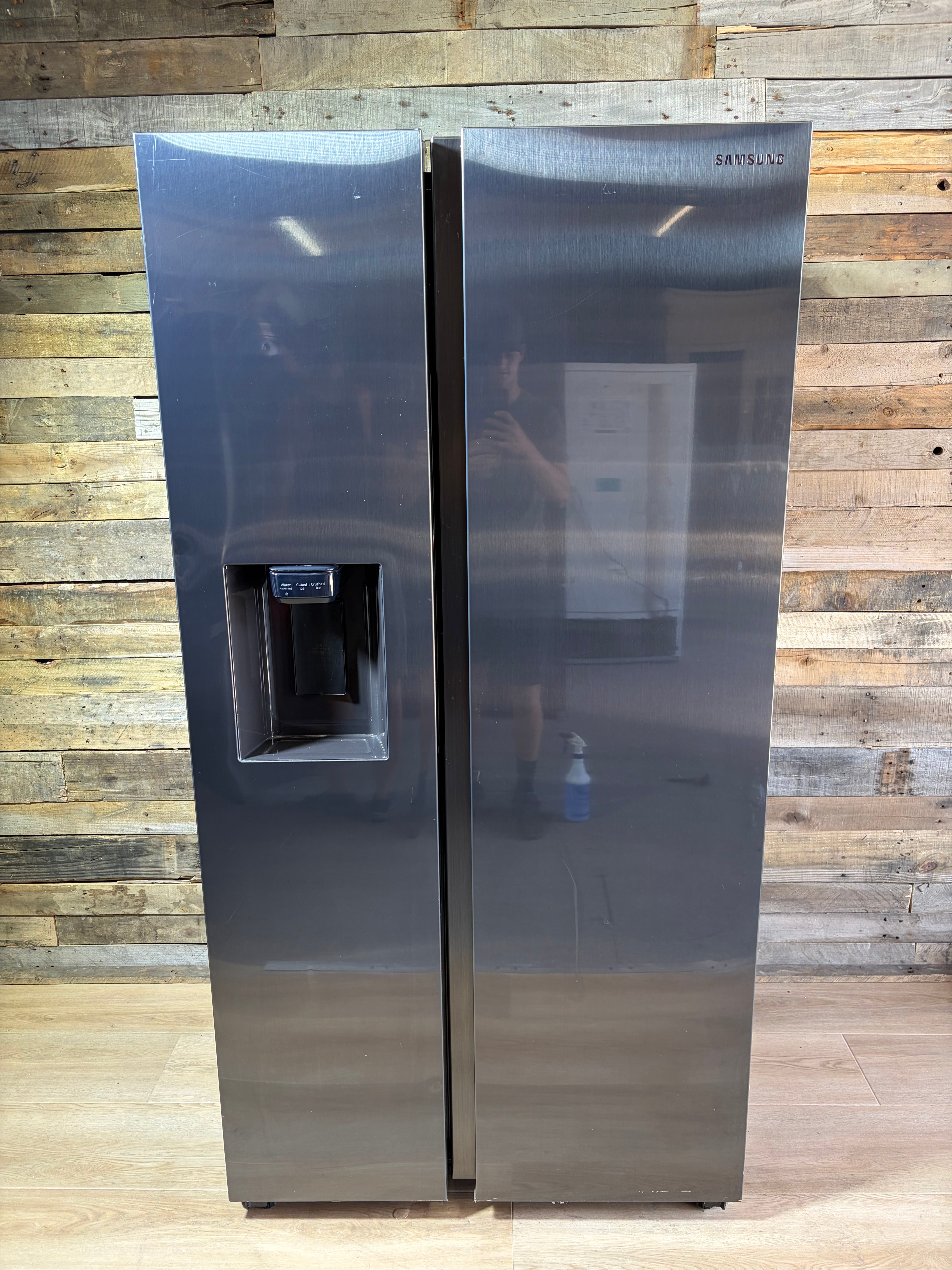 Samsung 22 Cu. Ft. Counter Depth Side-By-Side Refrigerator In Black Stainless Steel