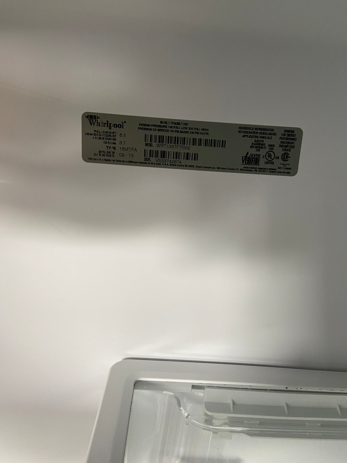 Whirlpool 30” Stainless Steel Top/Bottom Refrigerator With Ice Maker