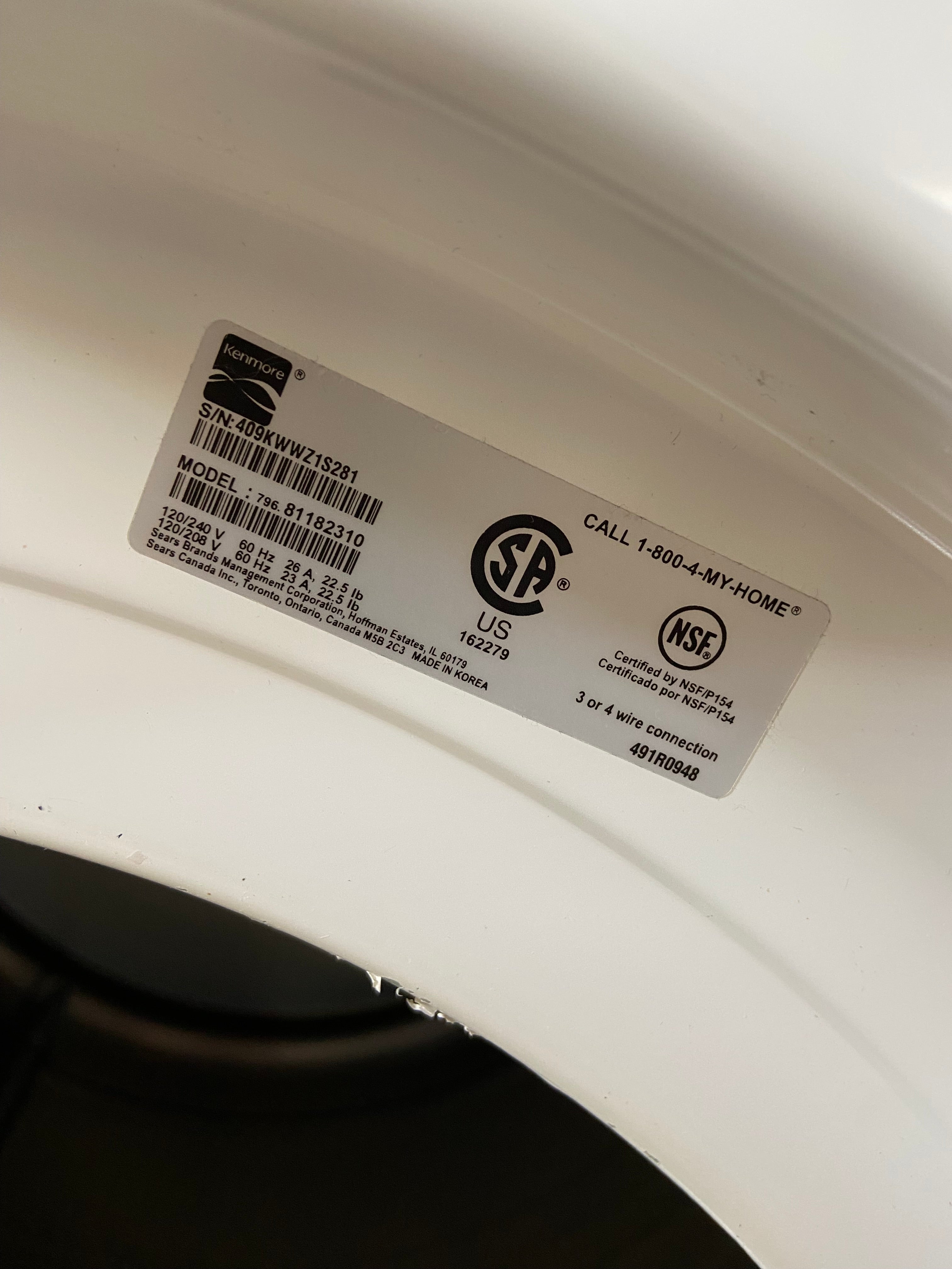 Kenmore Front Load Washer & Dryer Set