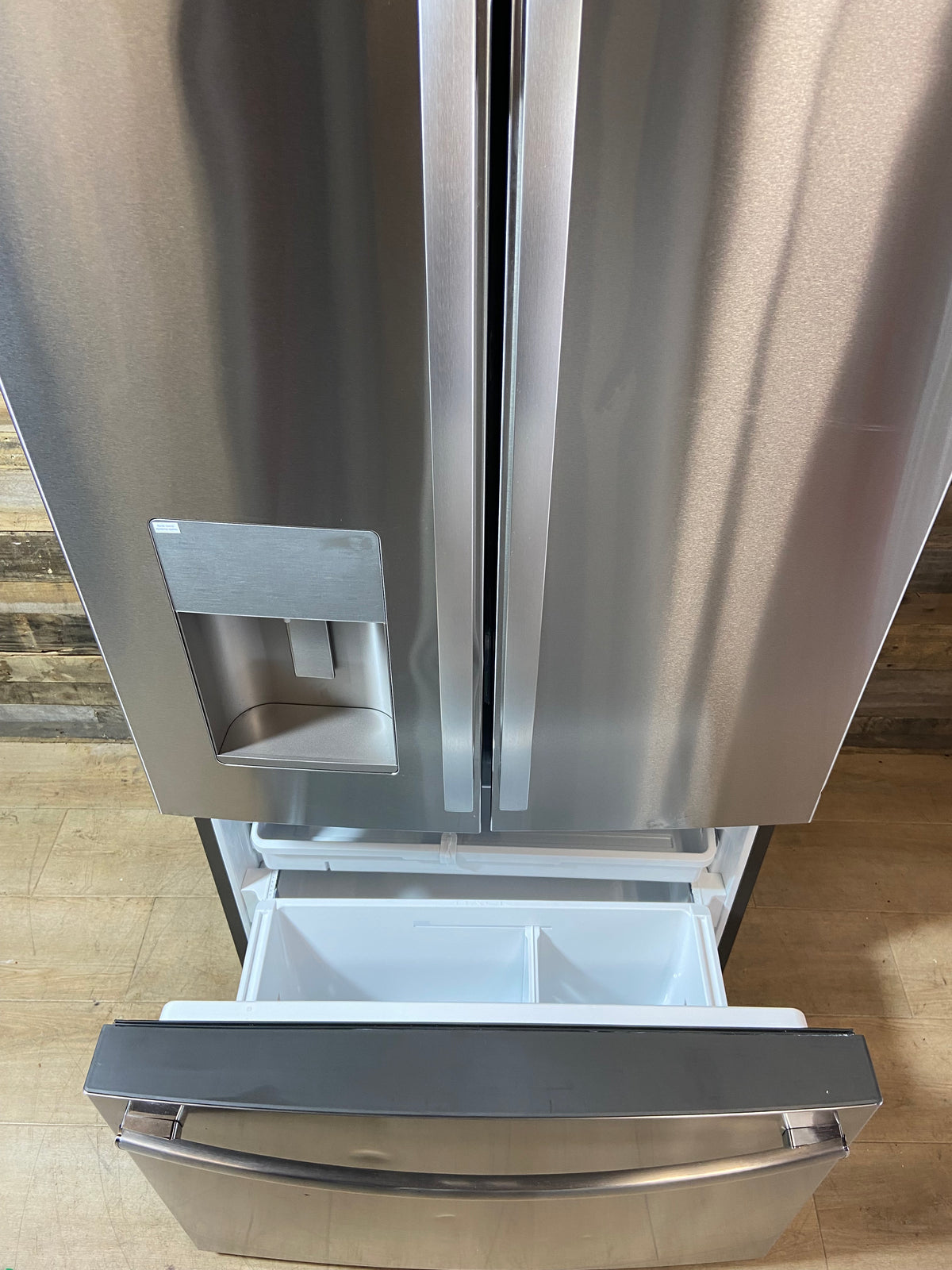 GE Counter-Depth 20.6-cu ft 3 -Door 36-in Wide French Door Refrigerator with Ice Maker