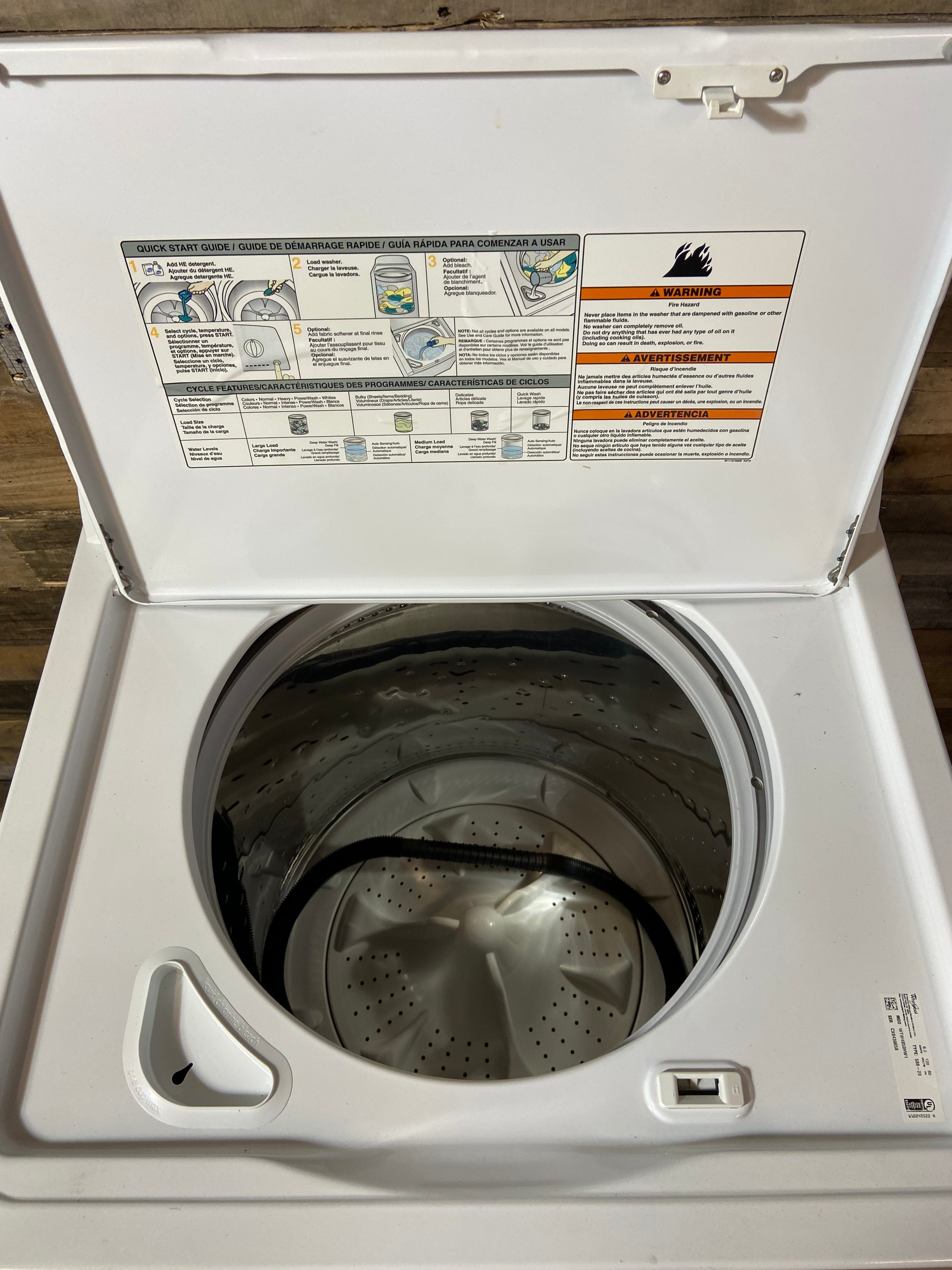 Whirlpool White Top Load Washer
