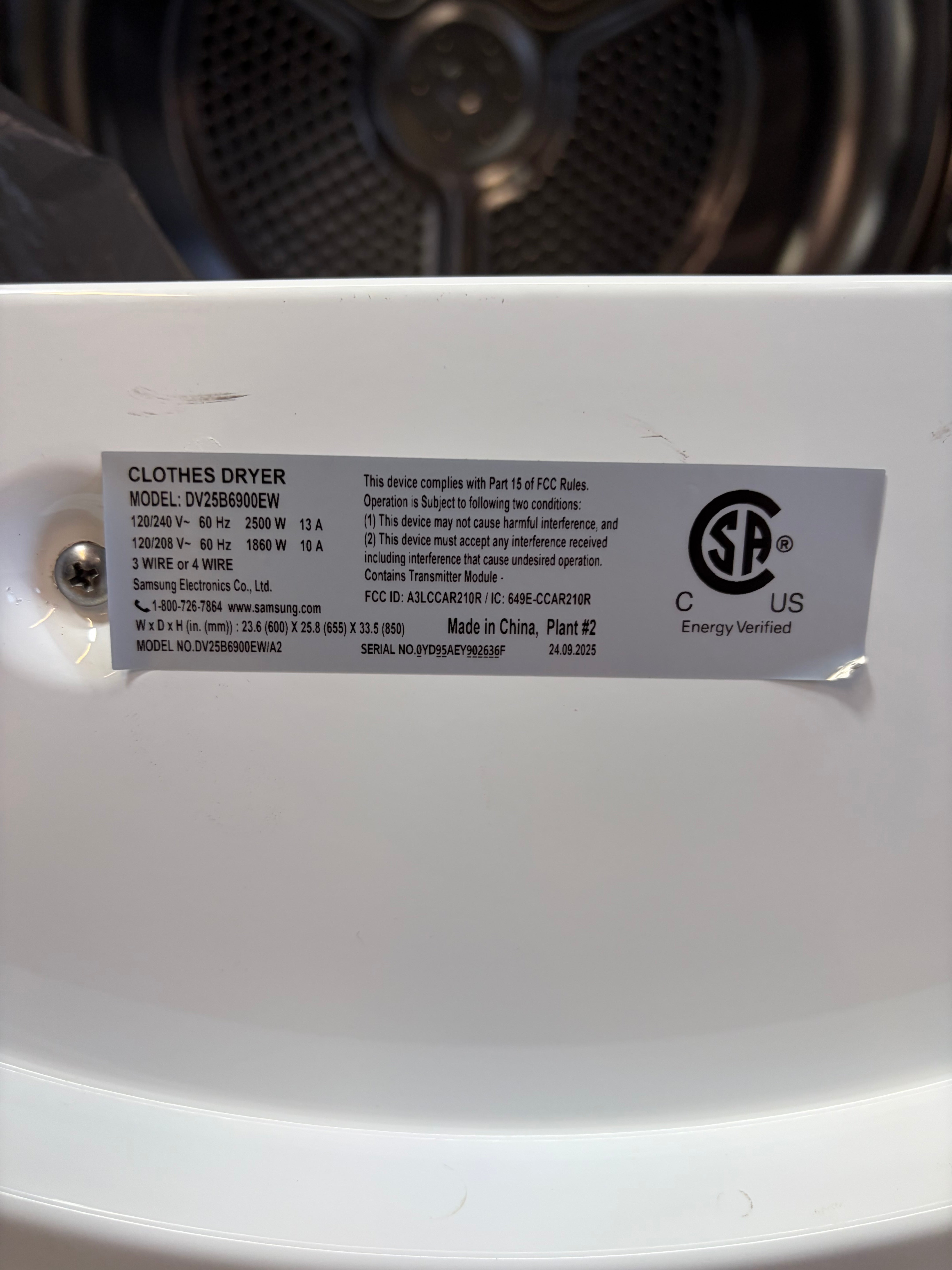 2.5 cu. ft. Compact Front Load Washer and Dryer with AI Smart Dial and Super Speed Wash in White