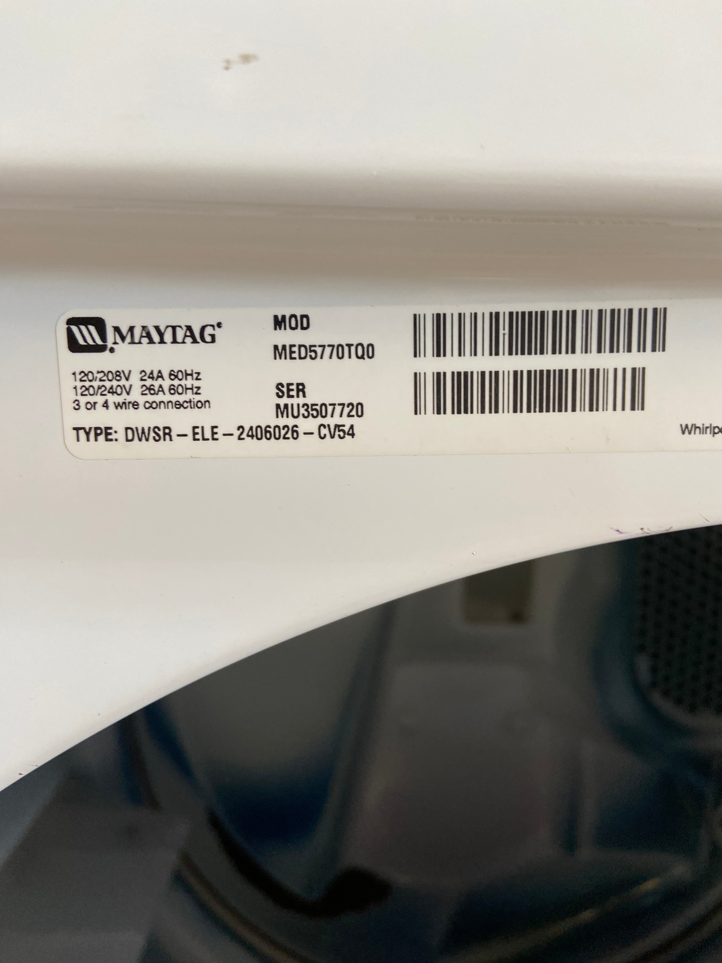 Maytag White Dryer