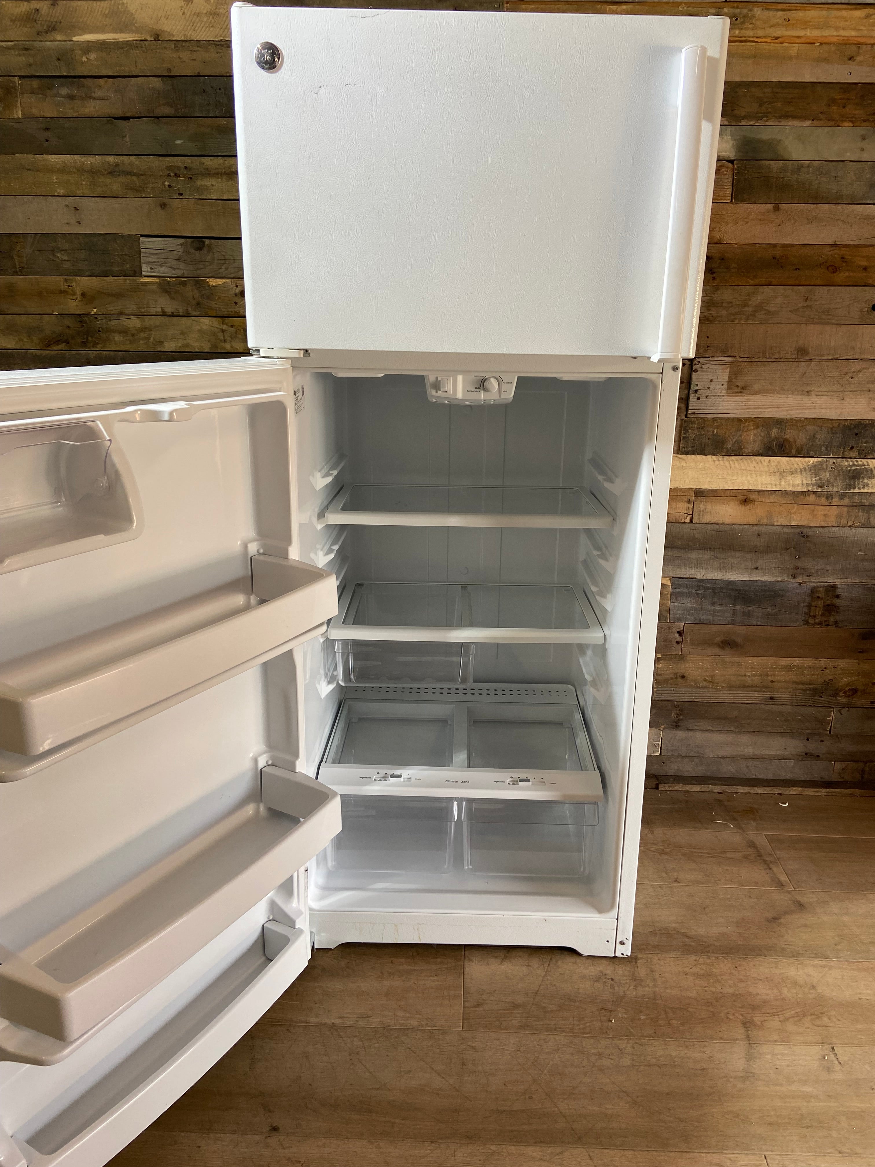 GE White Top Bottom Refrigerator