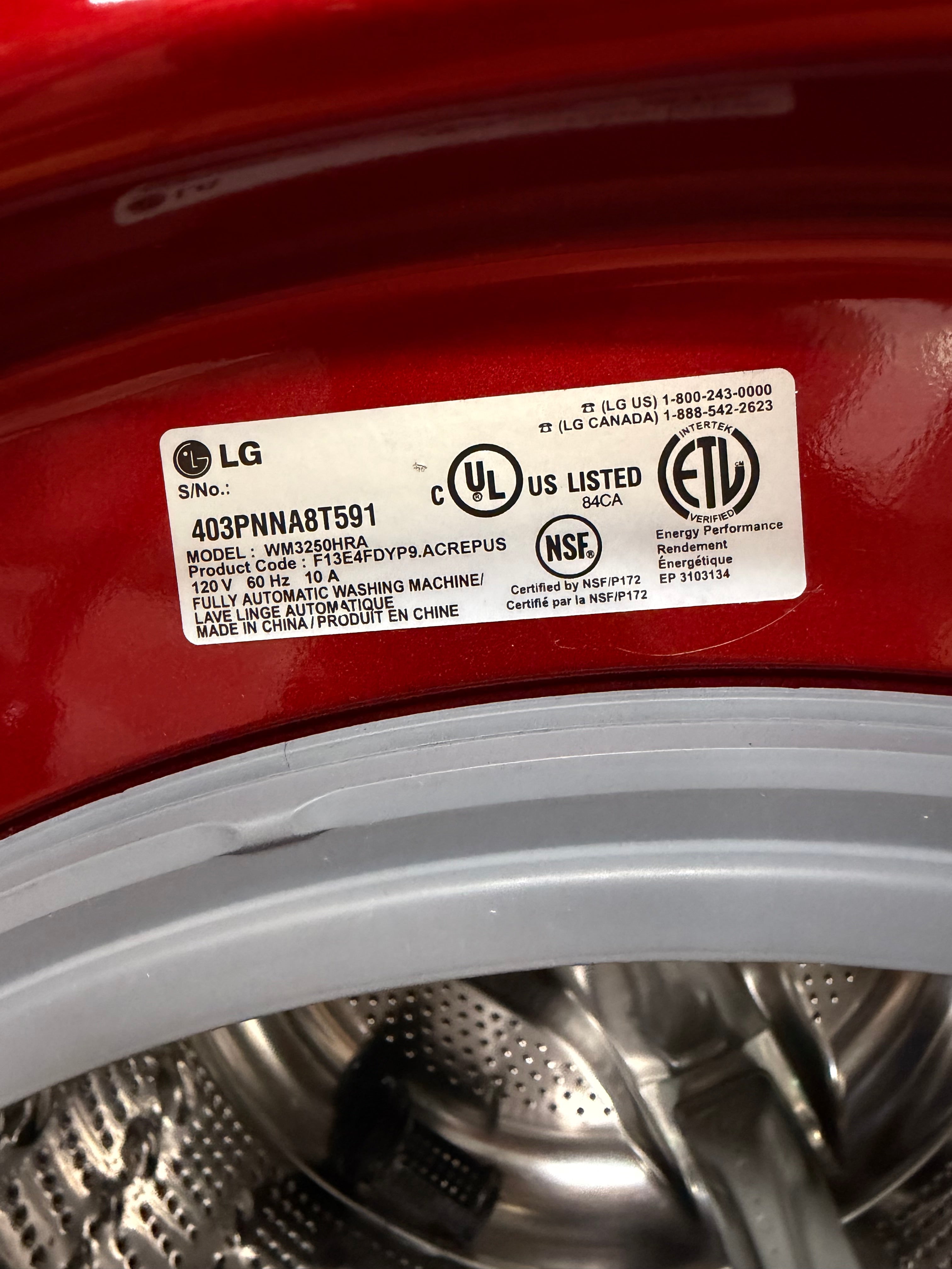 Red LG Direct Drive Front Load Set