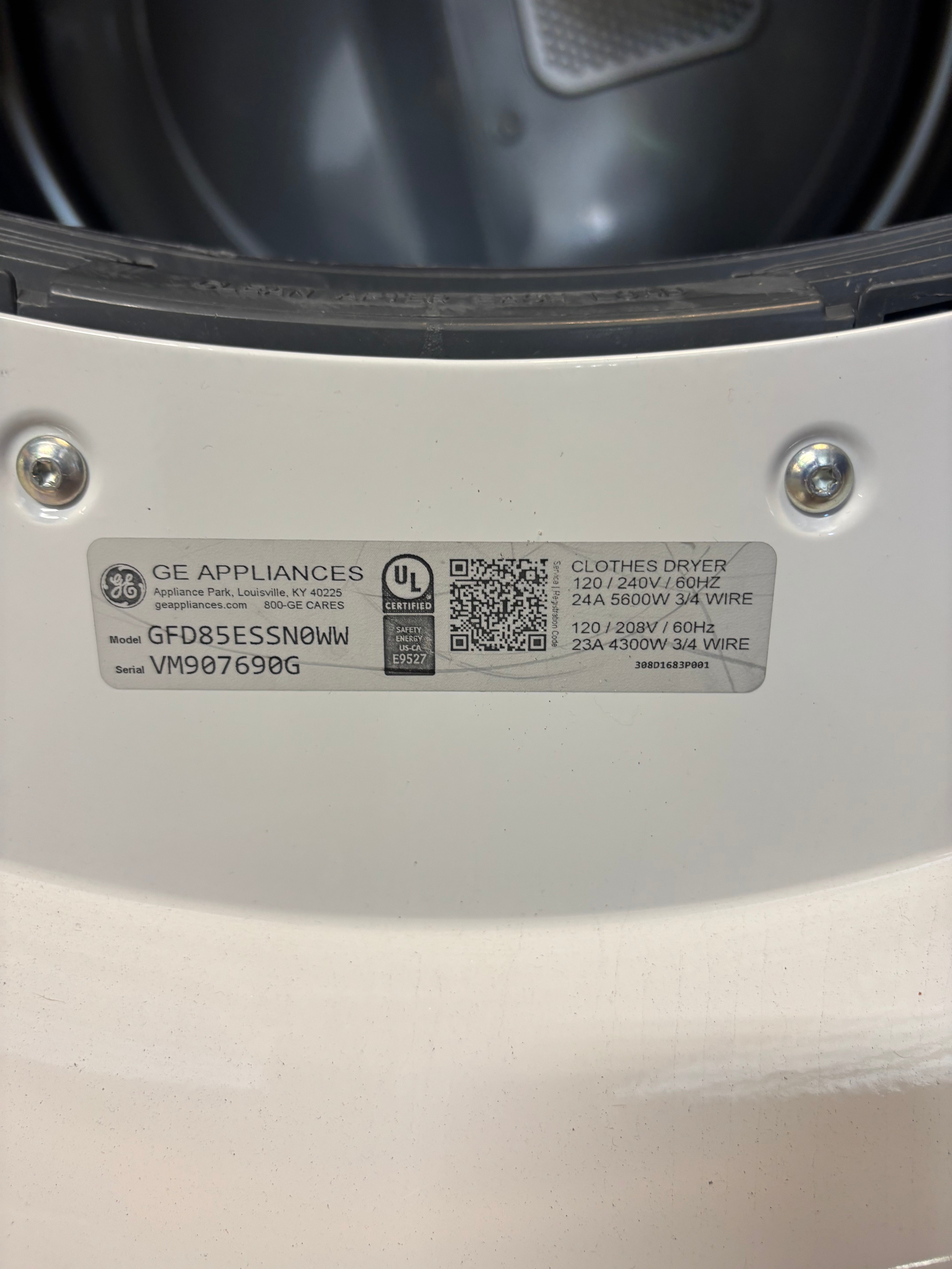 GE White Front Load Set