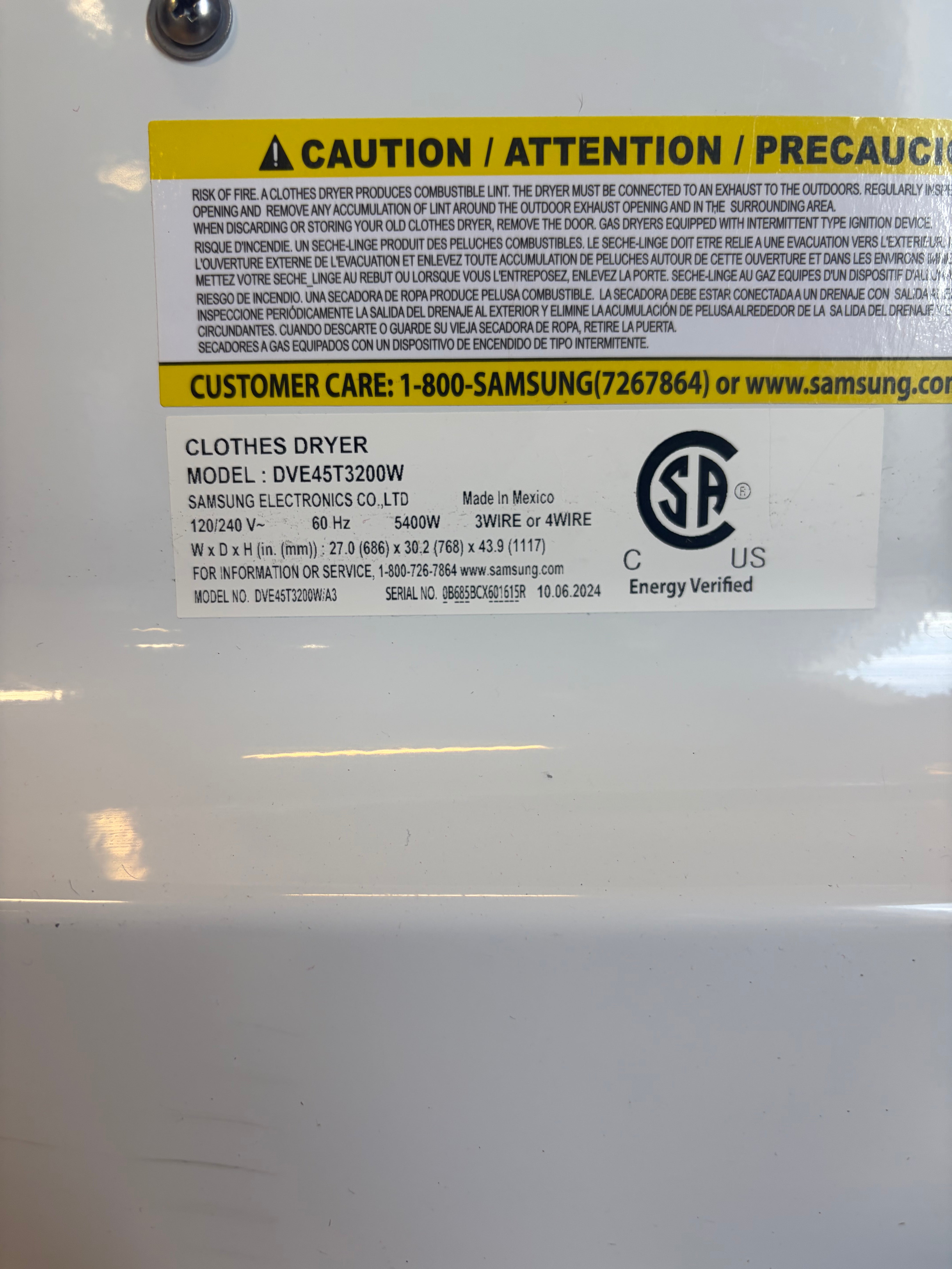 LG Samsung White Top Load Set