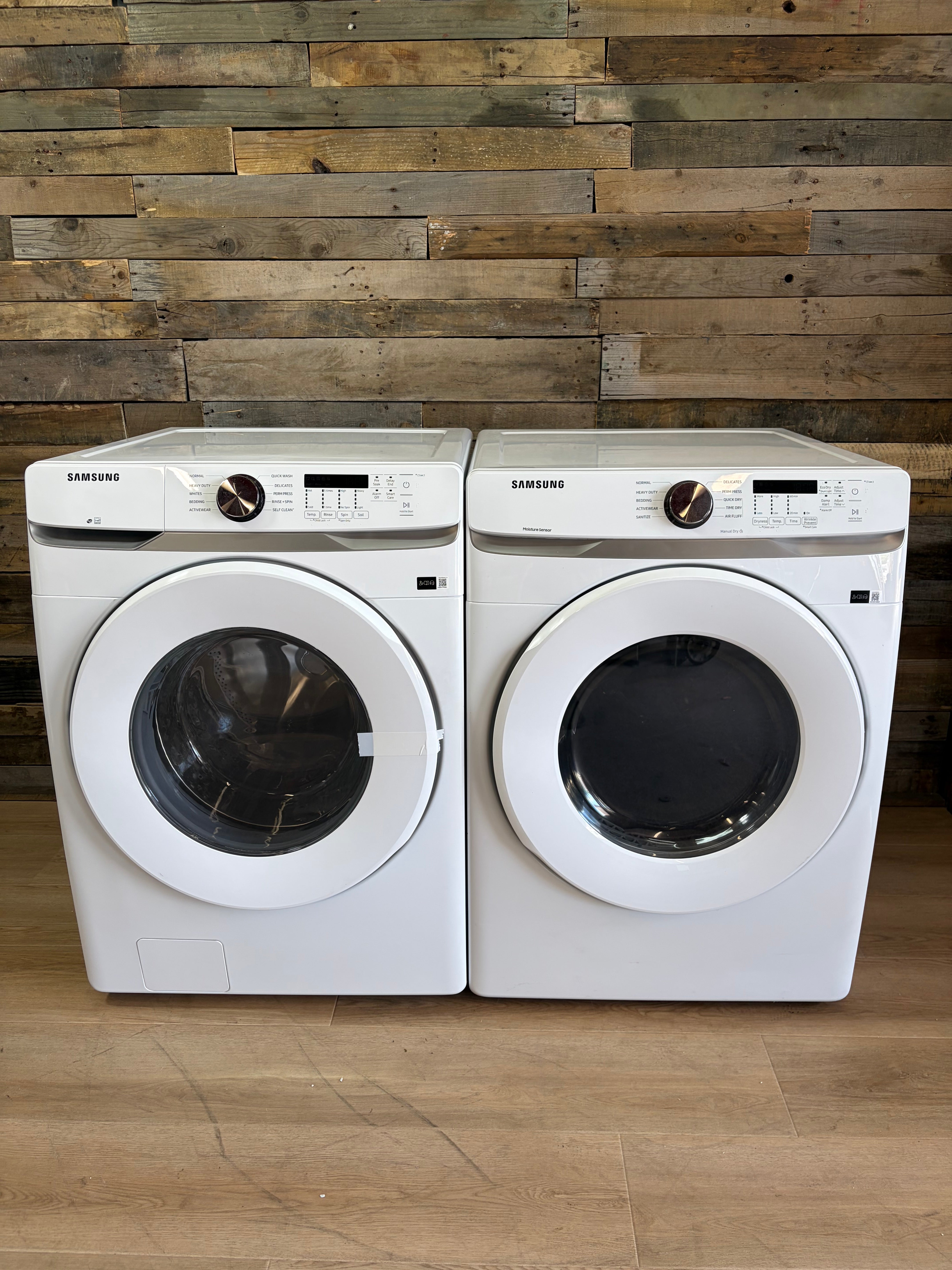 4.5 cu. ft. White Front Load Washer and Dryer with Vibration Reduction Technology+
