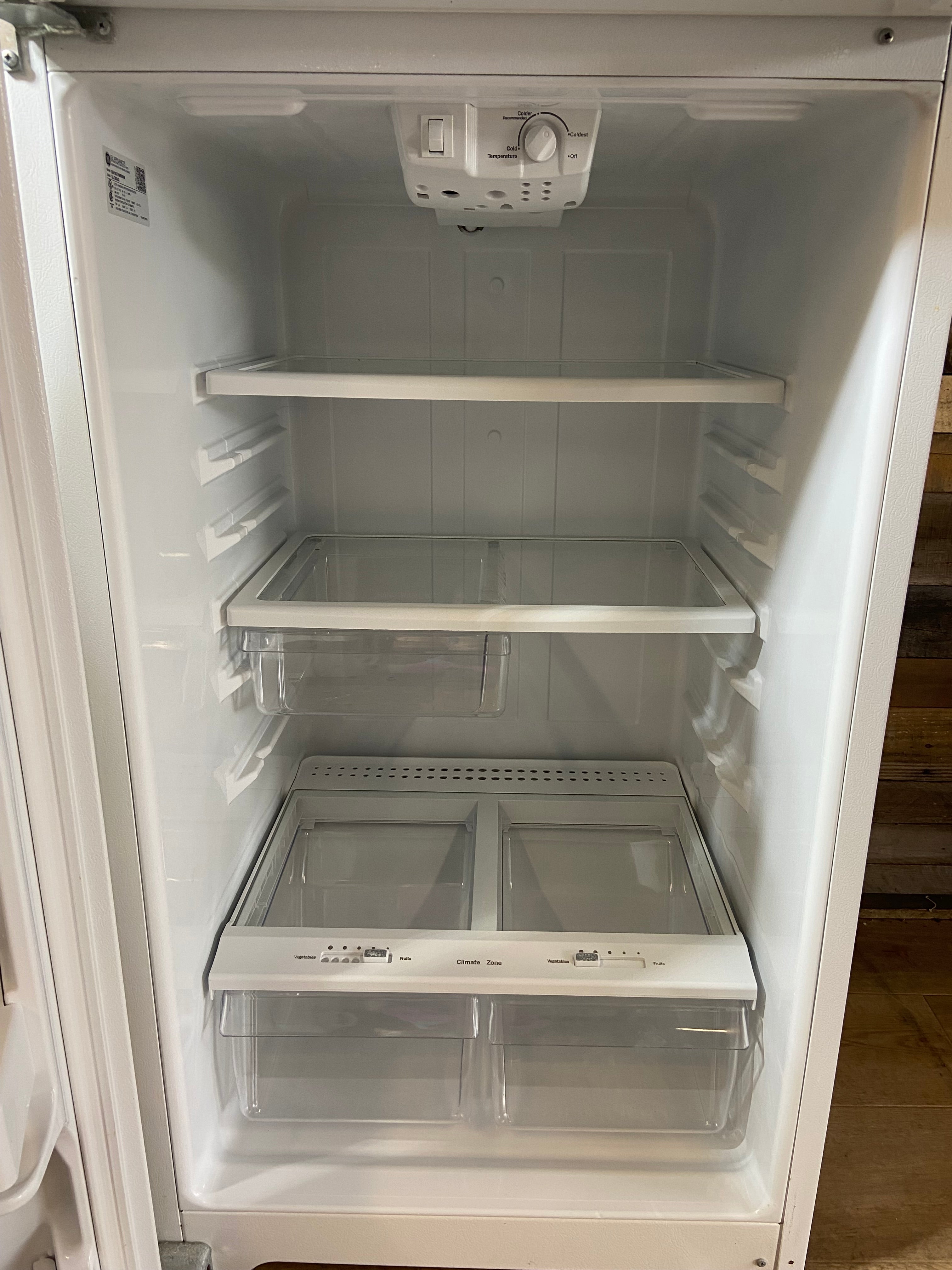 GE White Top Bottom Refrigerator
