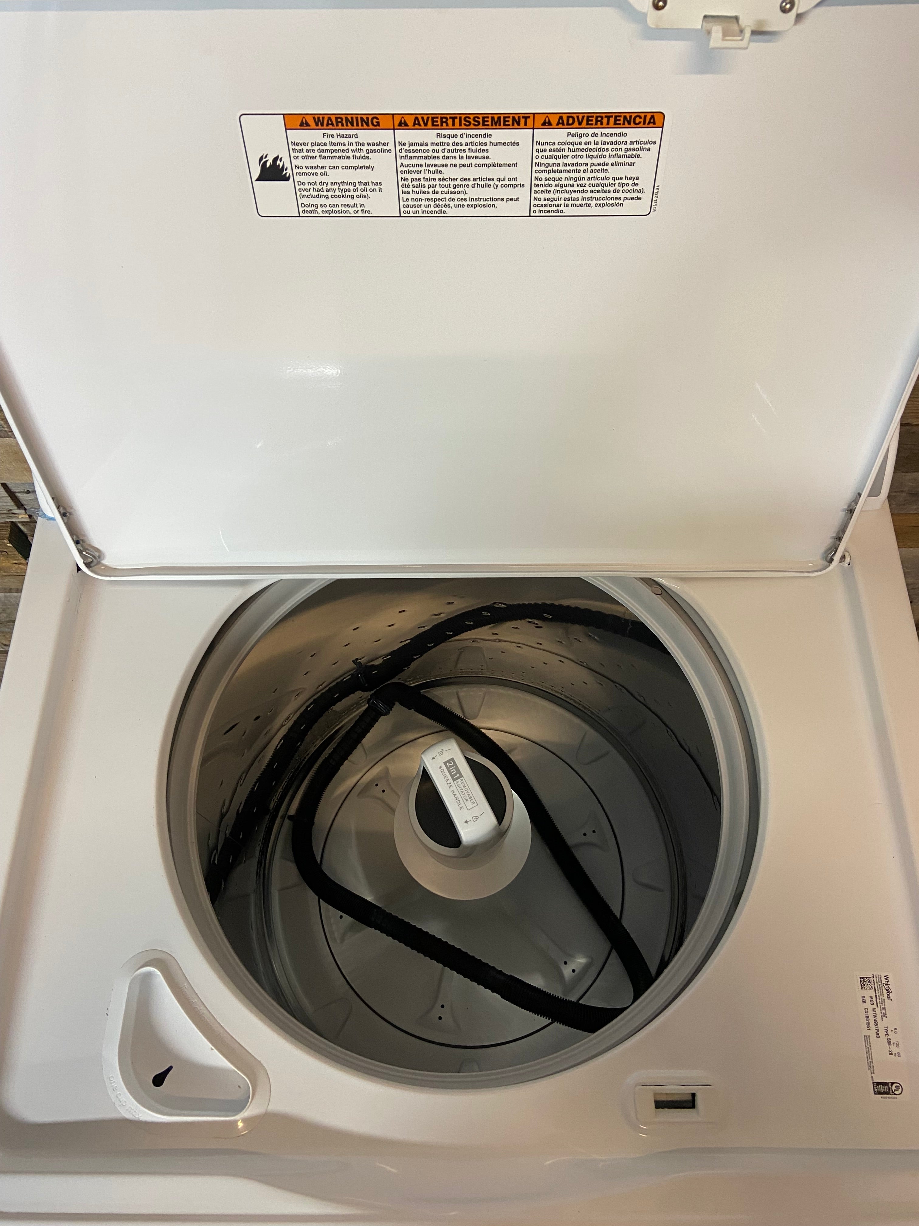 Whirlpool Removable Agitator Top Load Washer