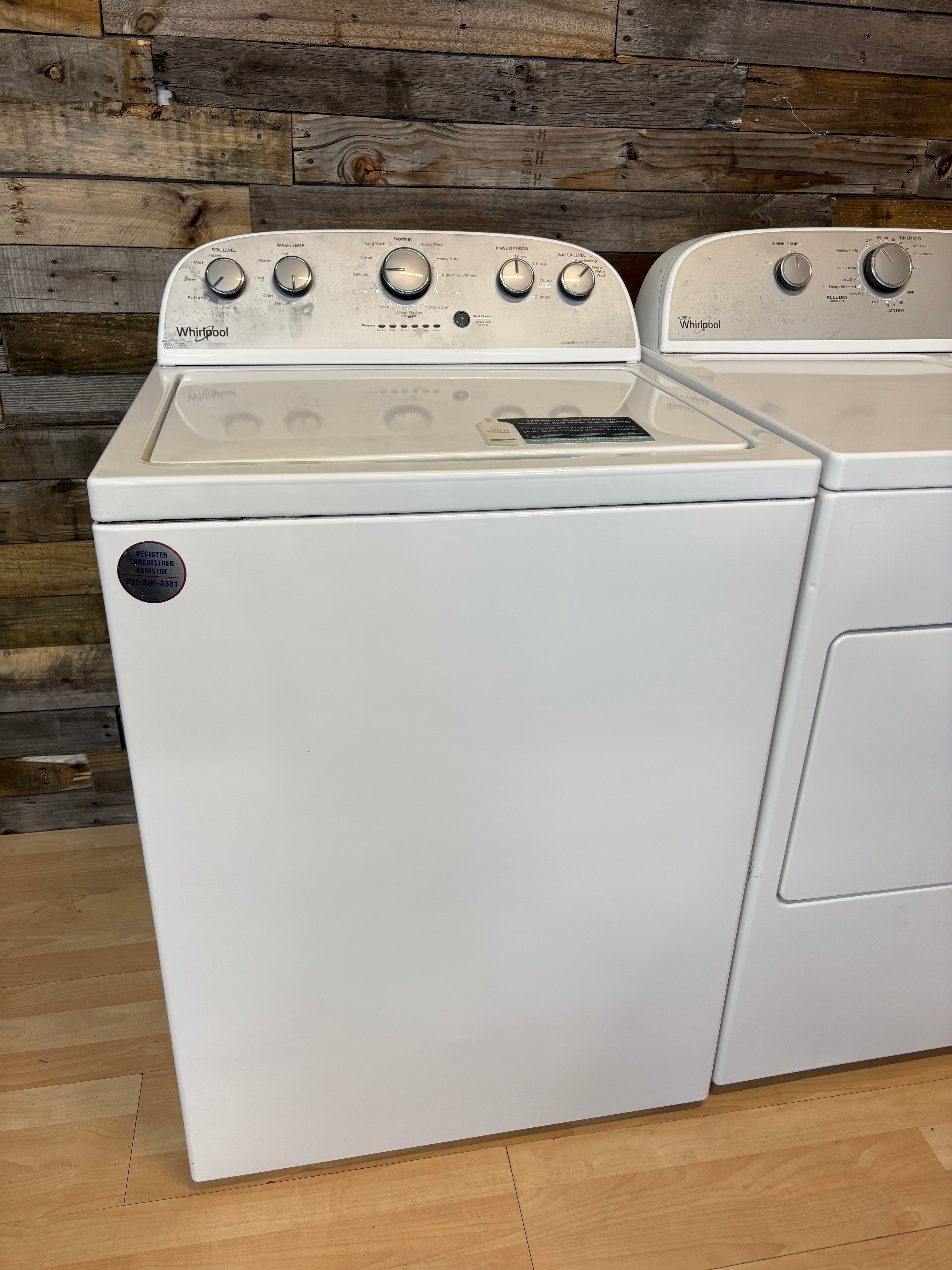 Whirlpool Steam Dryer Top Load Set