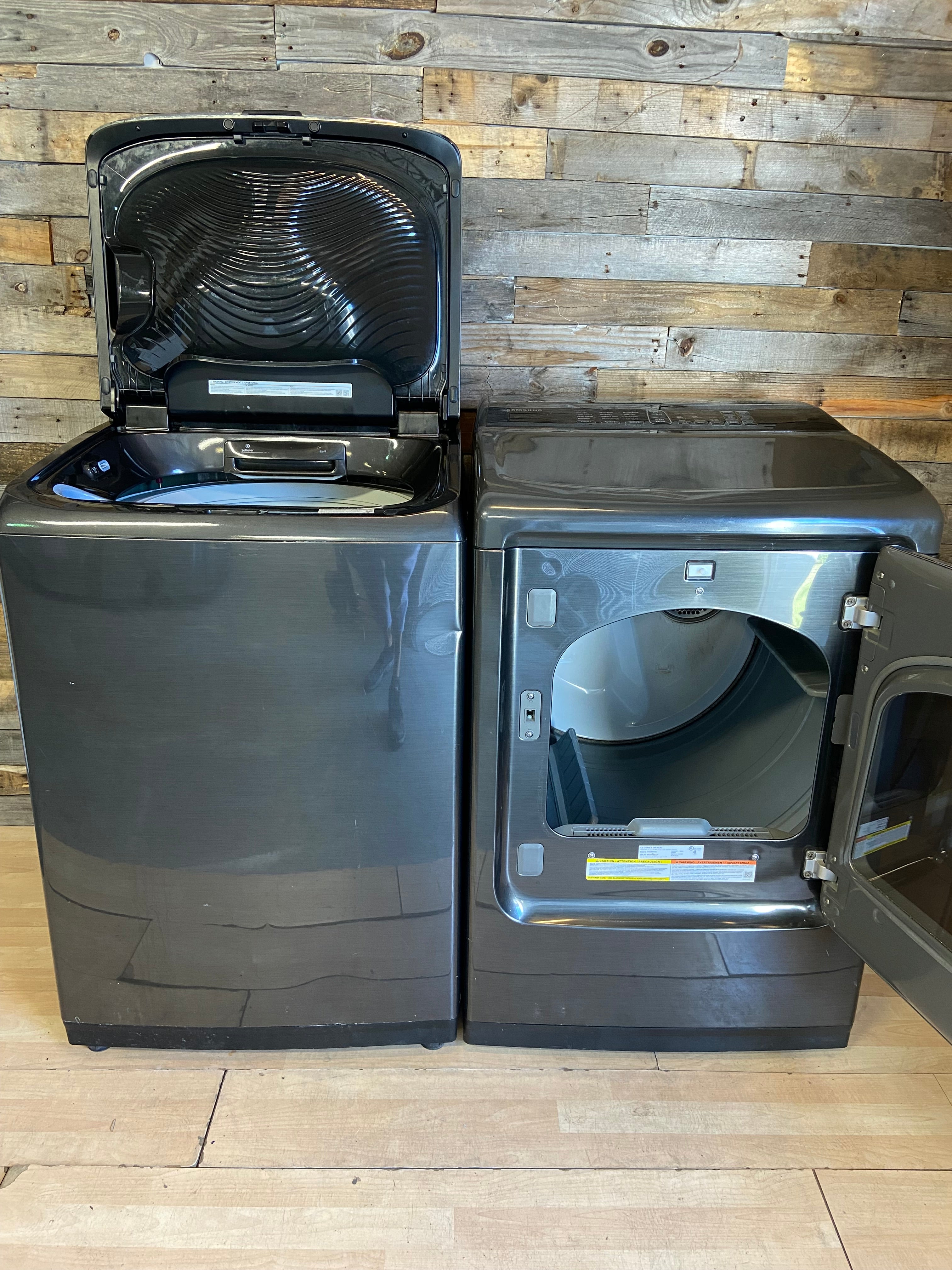Black Stainless Samsung ActiveWash Top Load Set