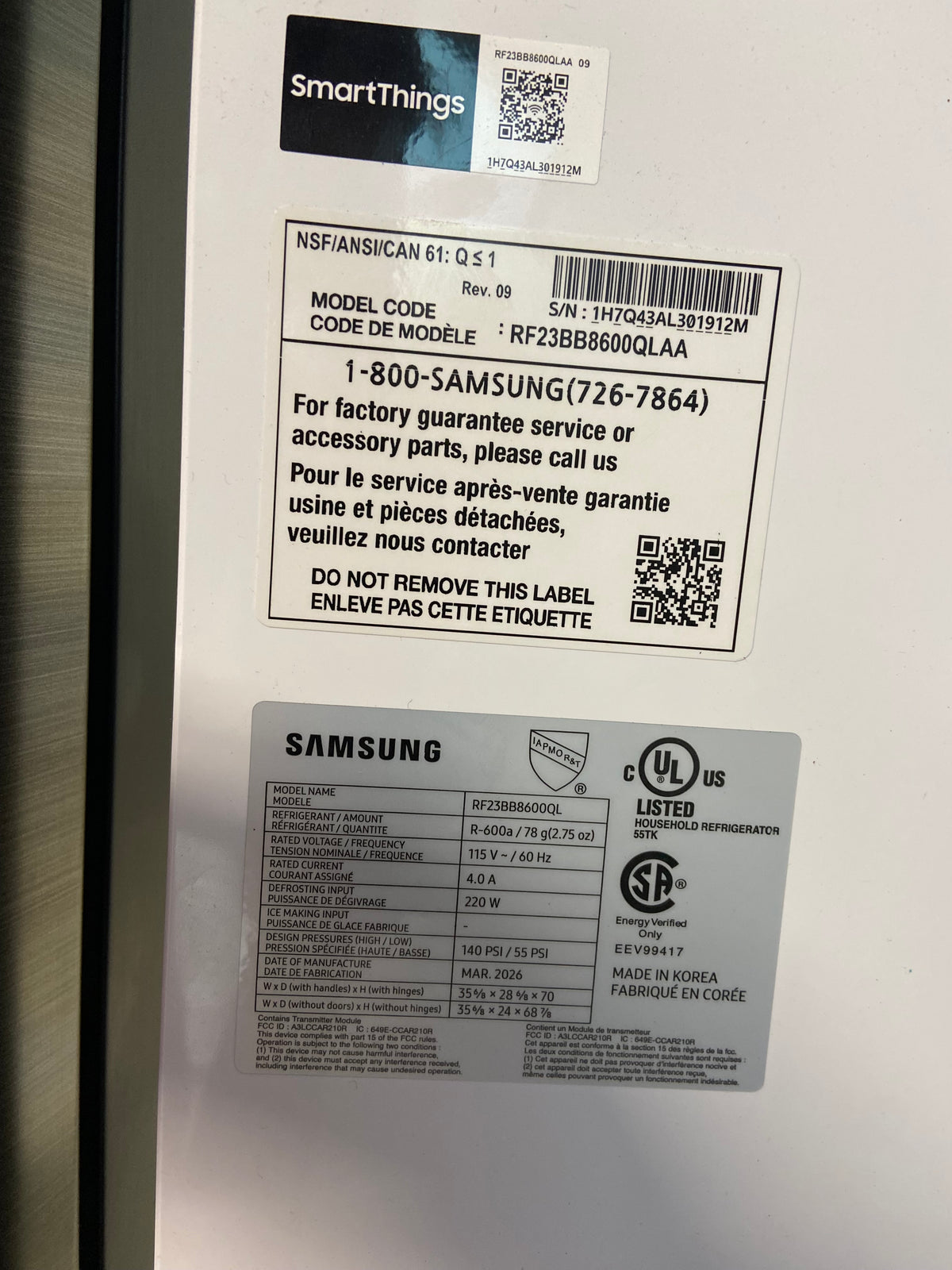 Samsung Bespoke AI Standard-Depth Beverage Center 29-cu ft 4 -Door 36-in Wide French Door Refrigerator with Dual Ice Make