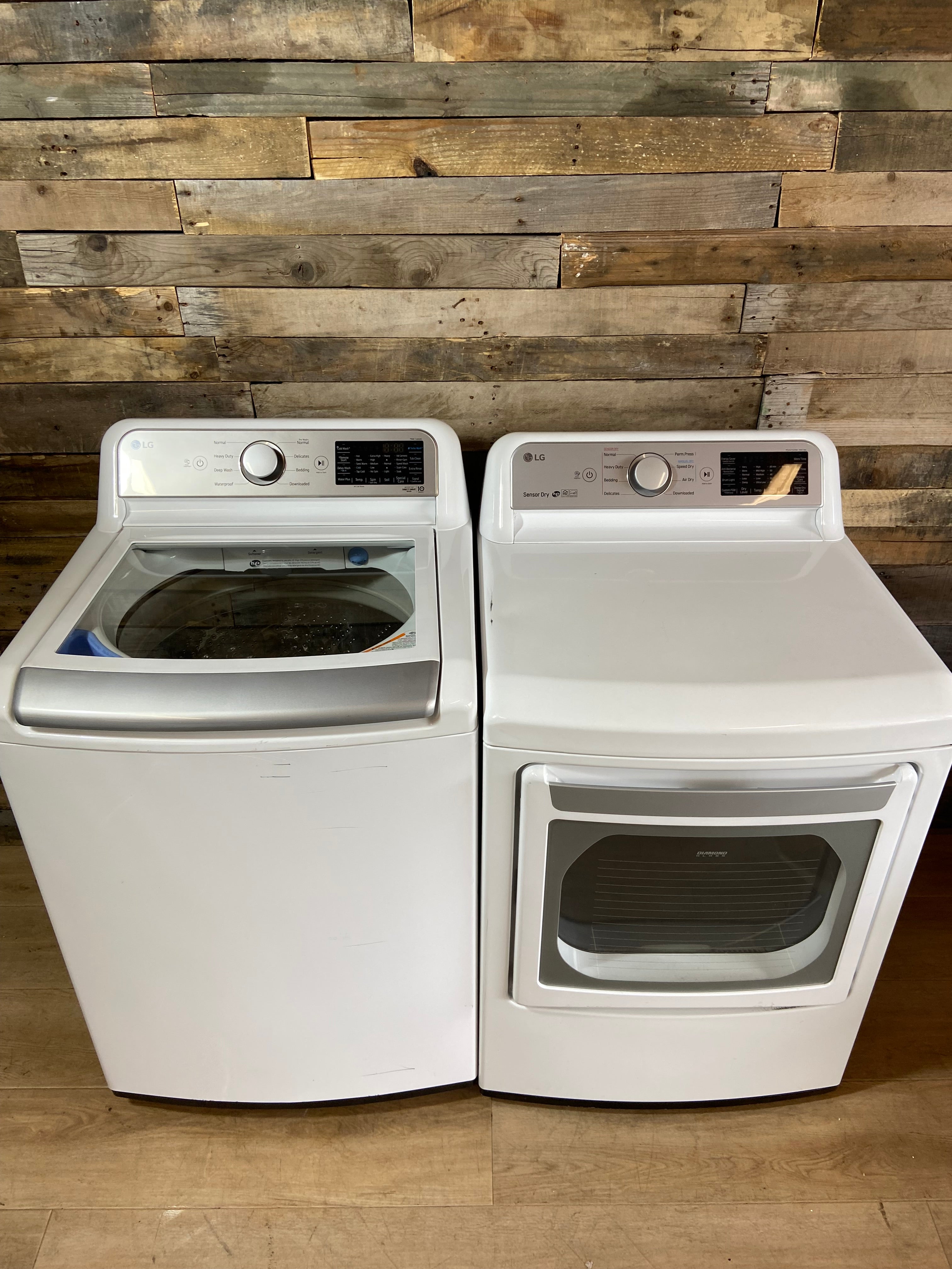 LG Top Load Glass Lid Washer & Dryer Set